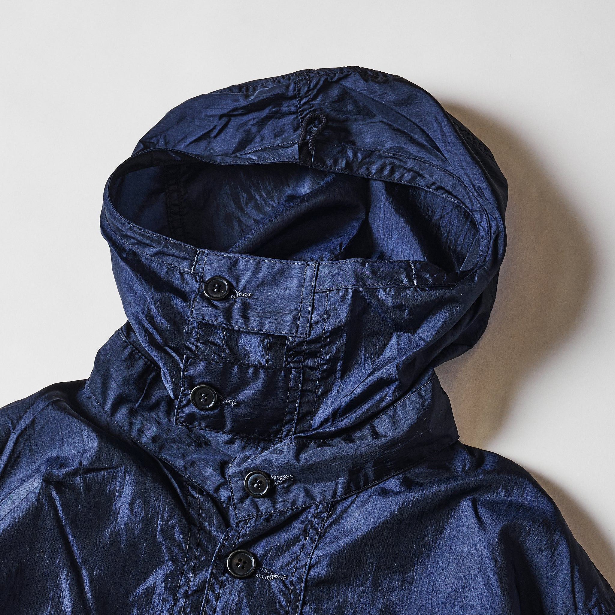#1105-CTN NAVY Parka : crinkle nylon taffeta navy