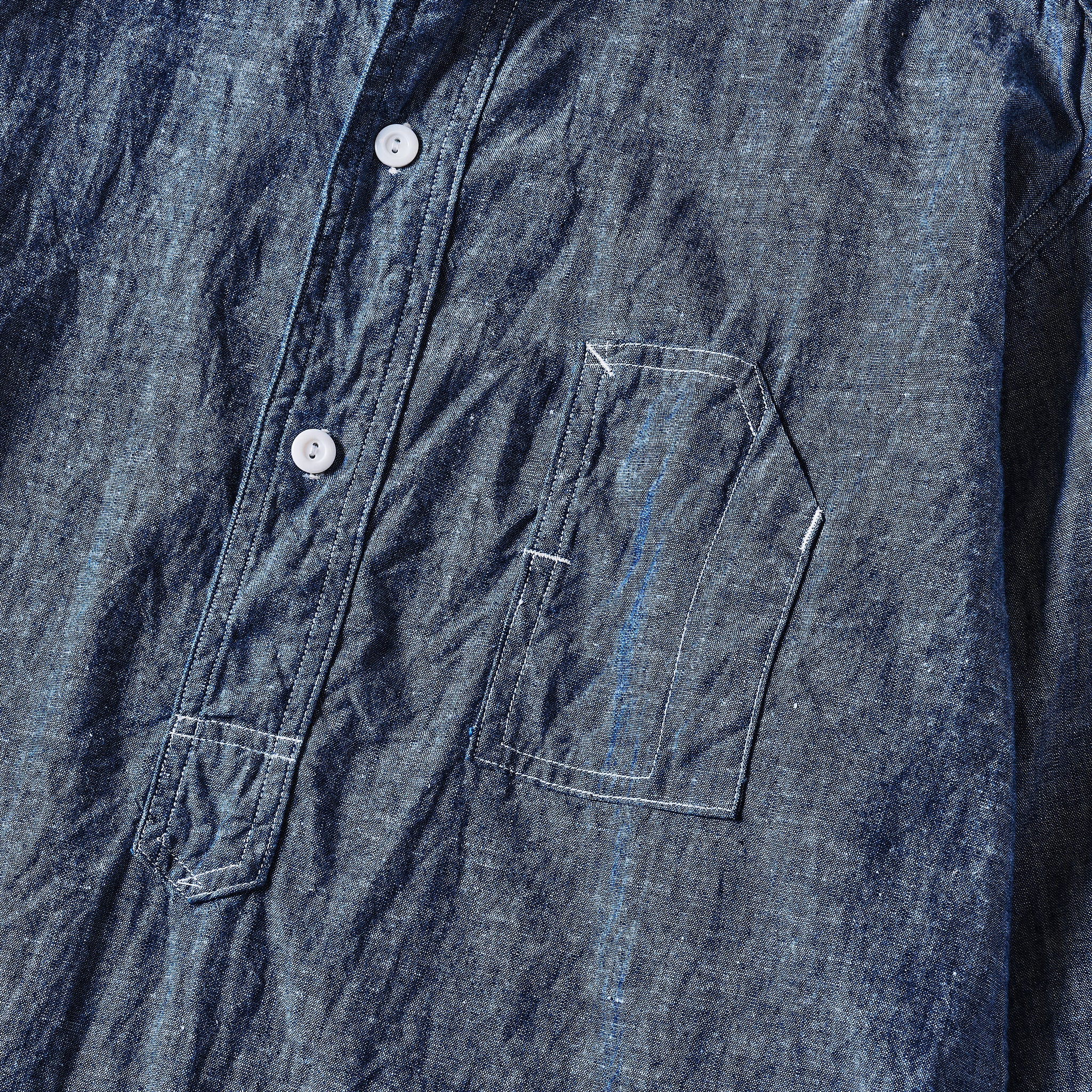 #1203-CC Band collar shirt : classic chambray (23FW)