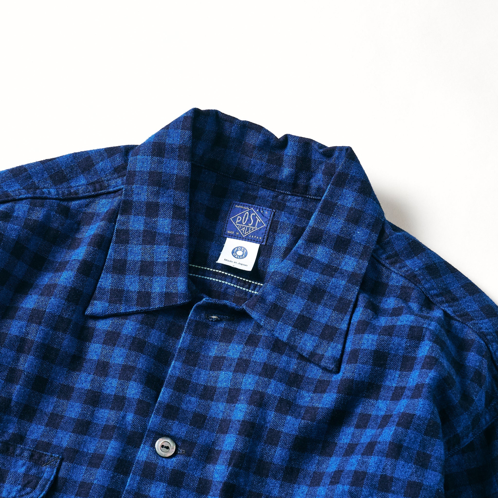 #1208-CF1 New Shirt : cotton flannel check indigo check 1