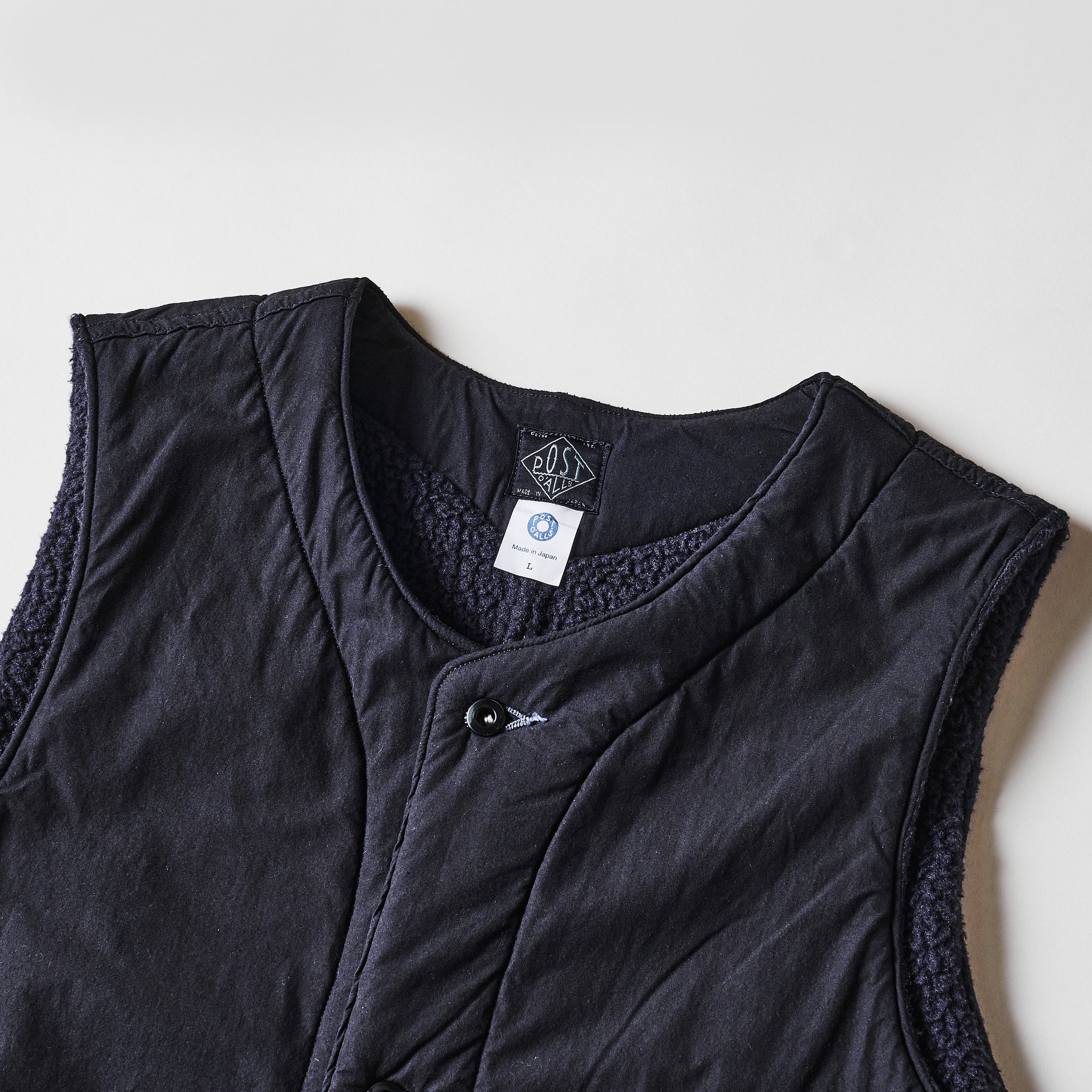 #1501-CPB 1 Pocket Vest (Fleece Lined) : cotton typewriter cloth x Polar Tech Sherpa black