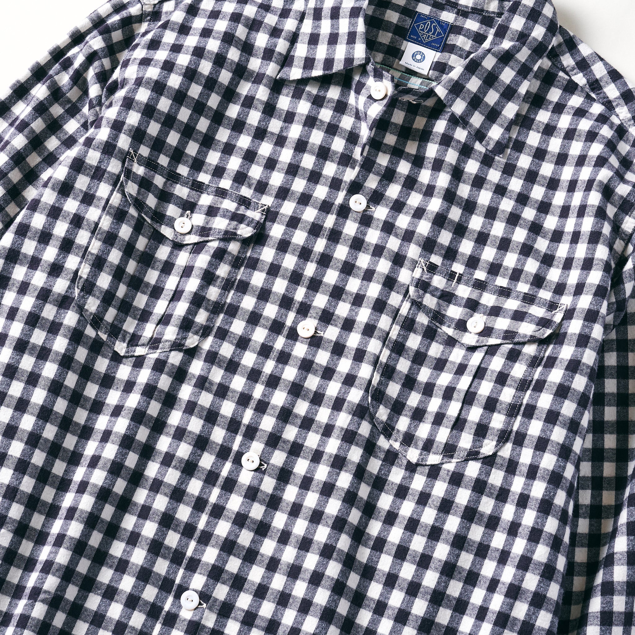 #1208-FBB New Shirt : flannel block check black