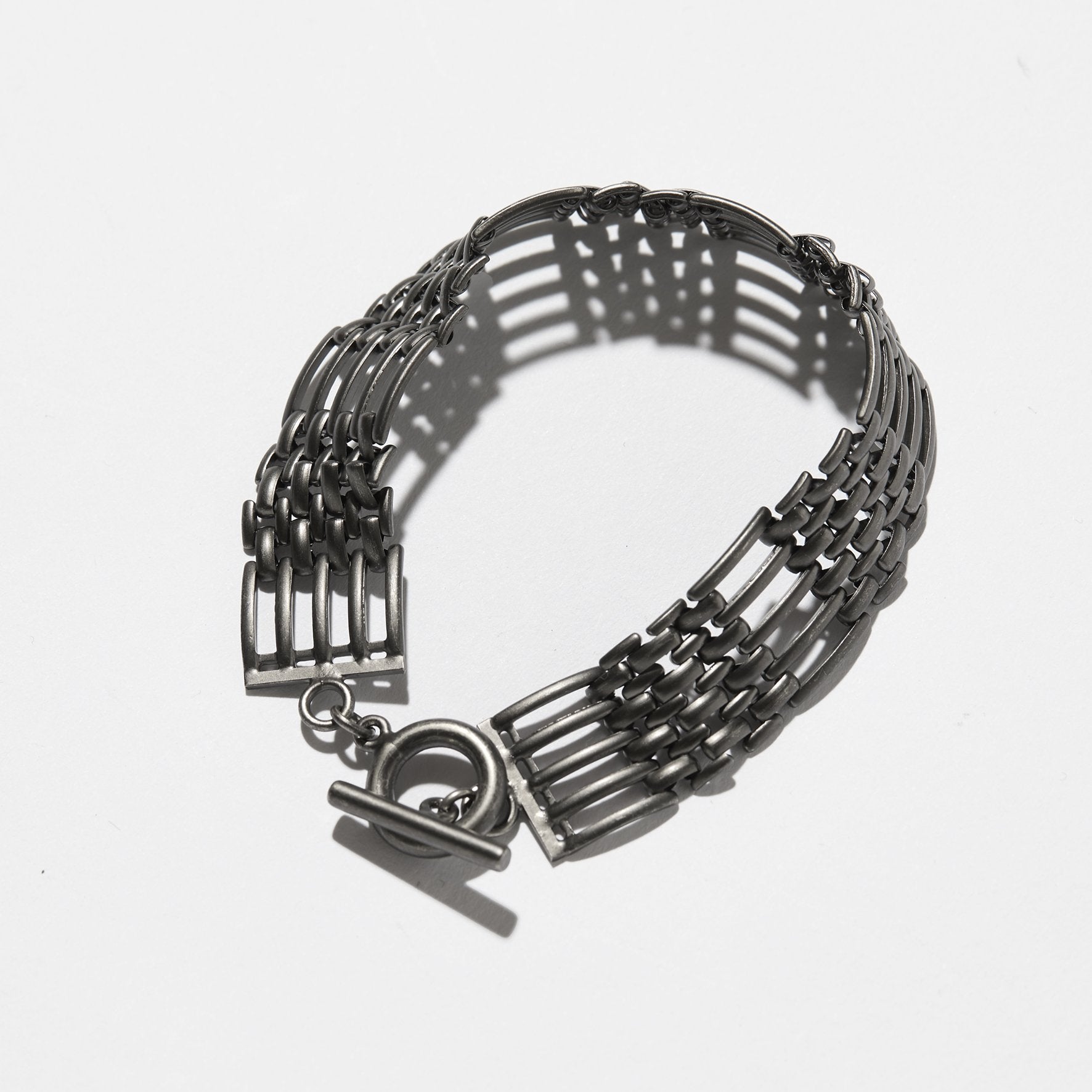 #3911-PB3 POST Bracelet #3 : brass flat black