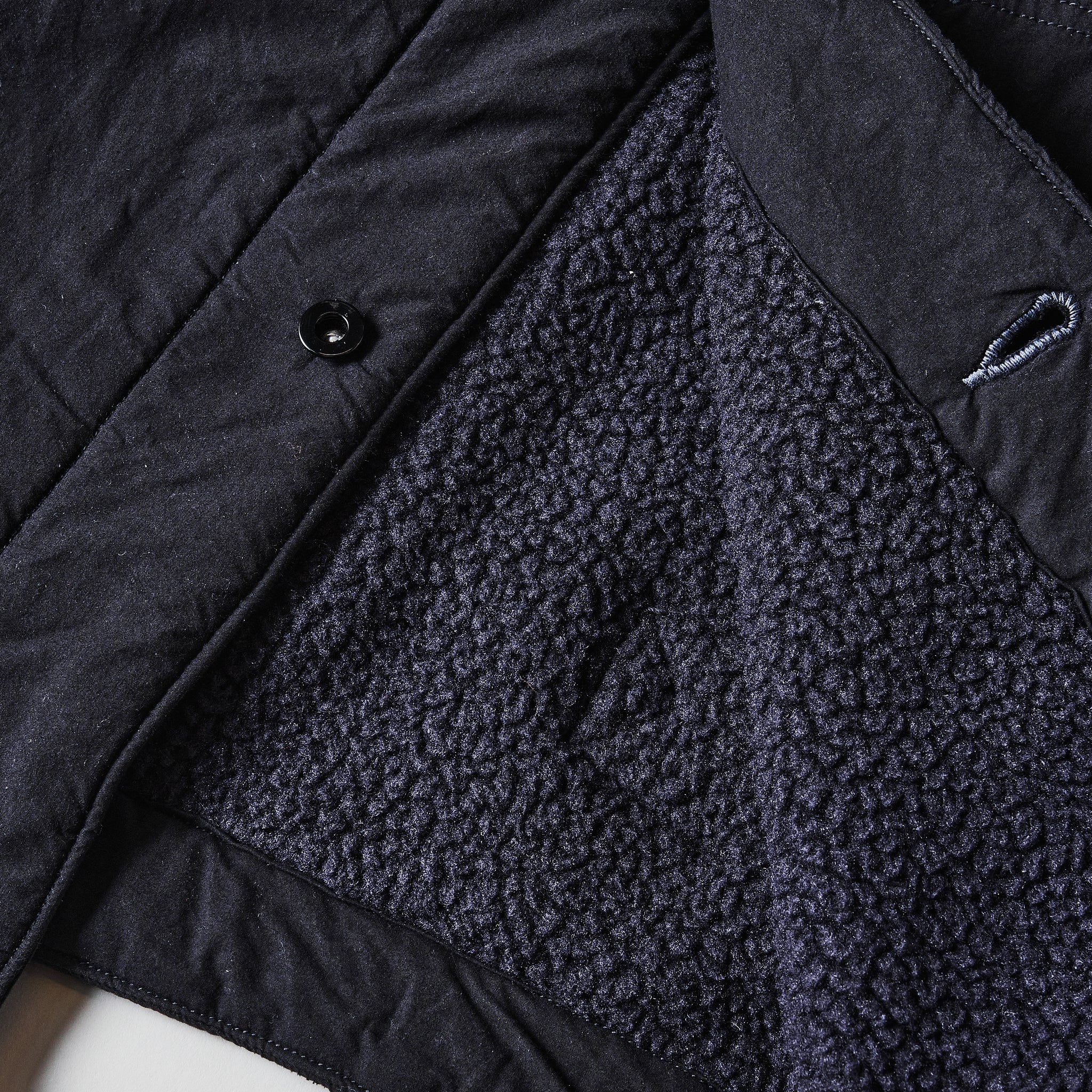 #1501-CPB 1 Pocket Vest (Fleece Lined) : cotton typewriter cloth x Polar Tech Sherpa black