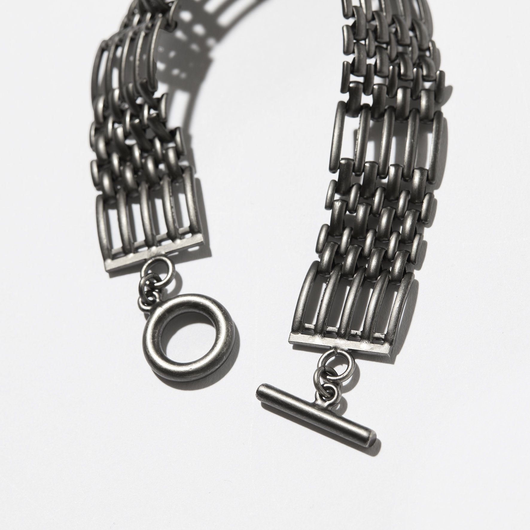 #3911-PB3 POST Bracelet #3 : brass flat black