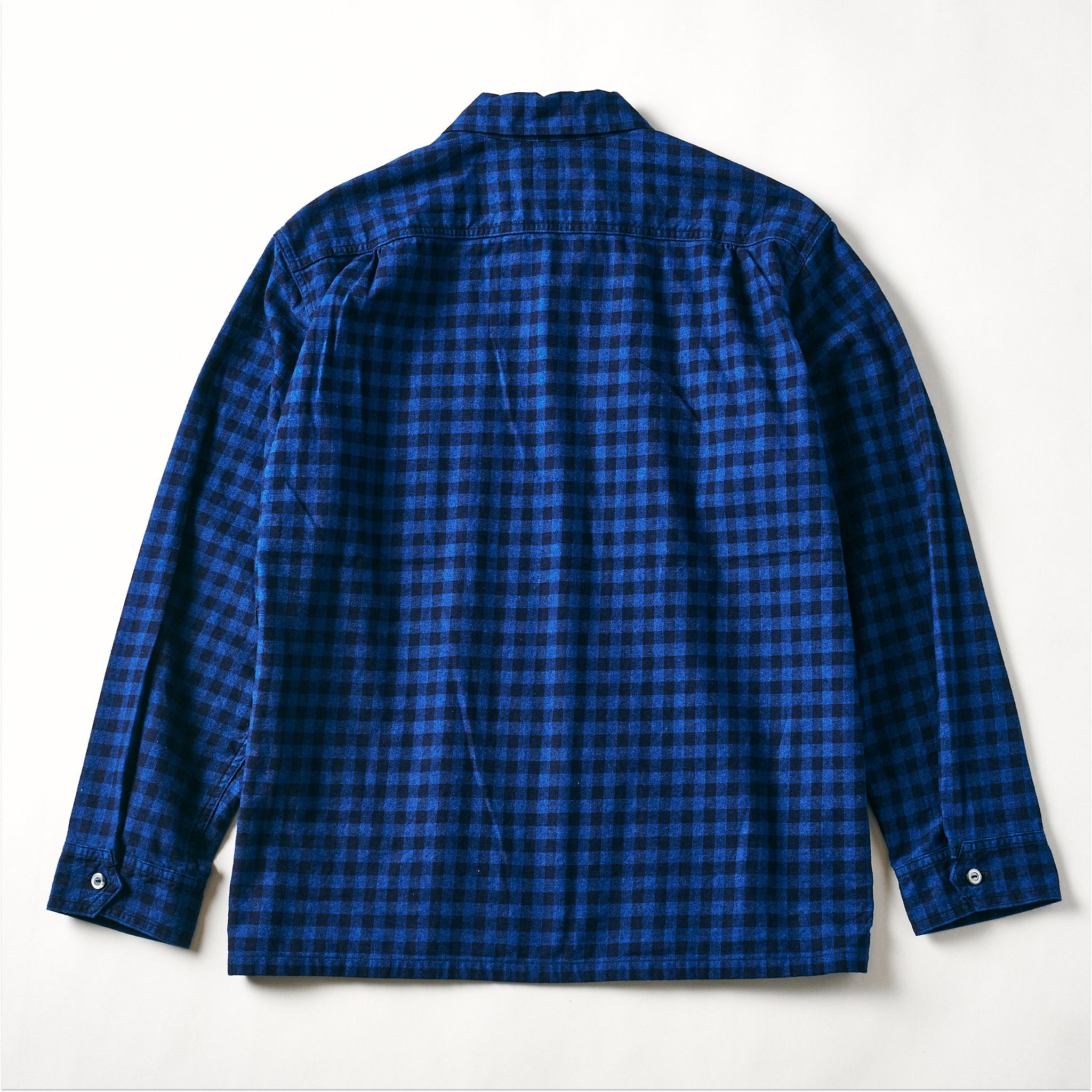 #1208-CF1 New Shirt : cotton flannel check indigo check 1