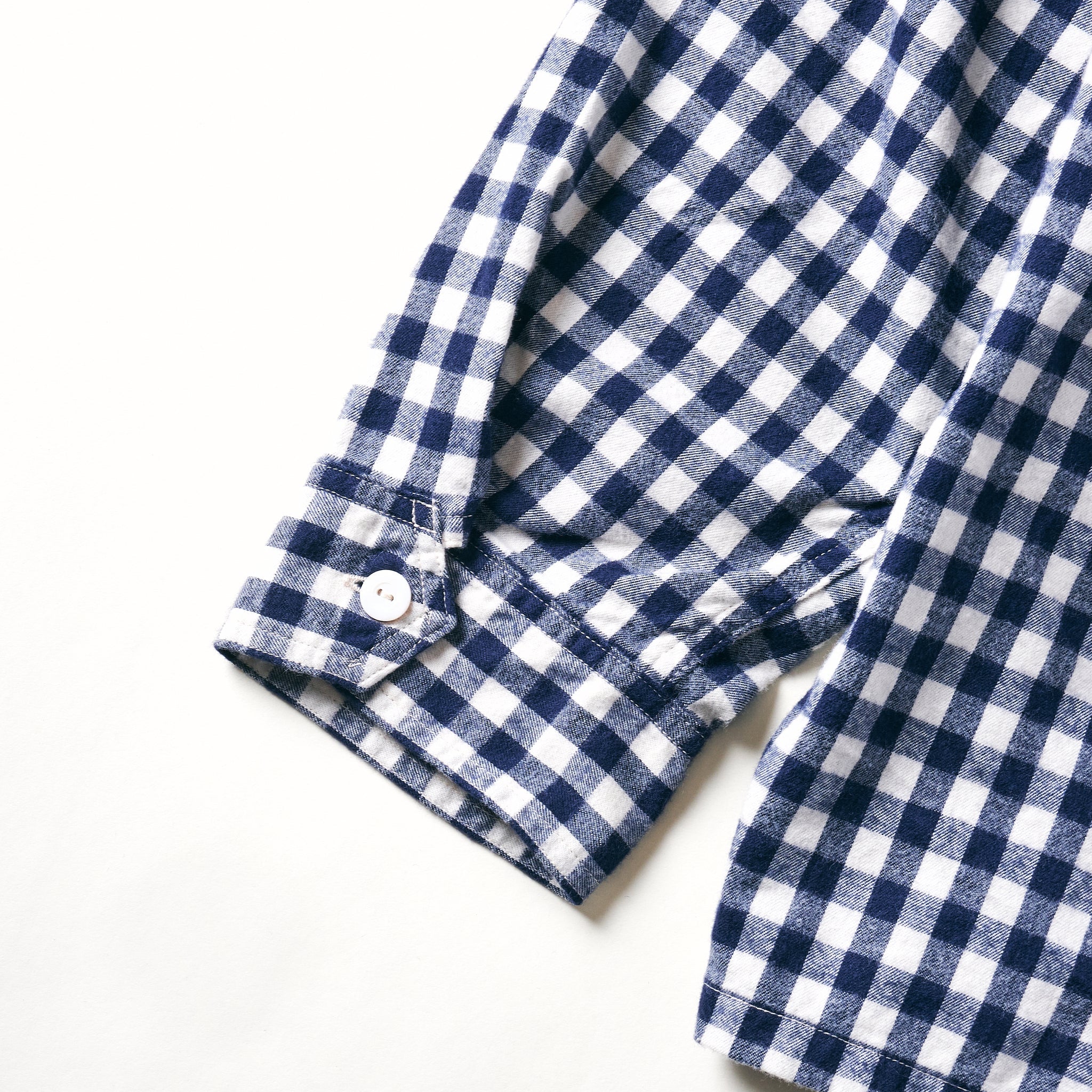 #1208-FBN New Shirt : flannel block check navy