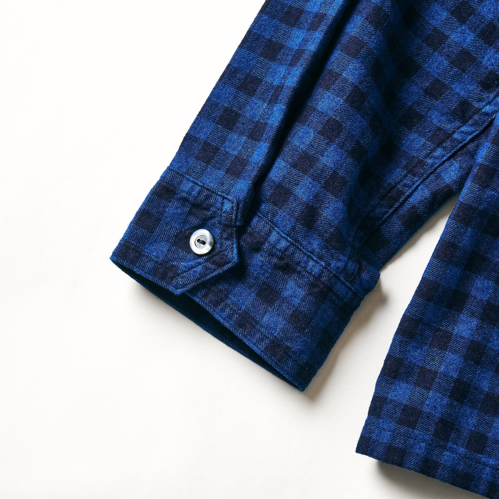 #1208-CF1 New Shirt : cotton flannel check indigo check 1