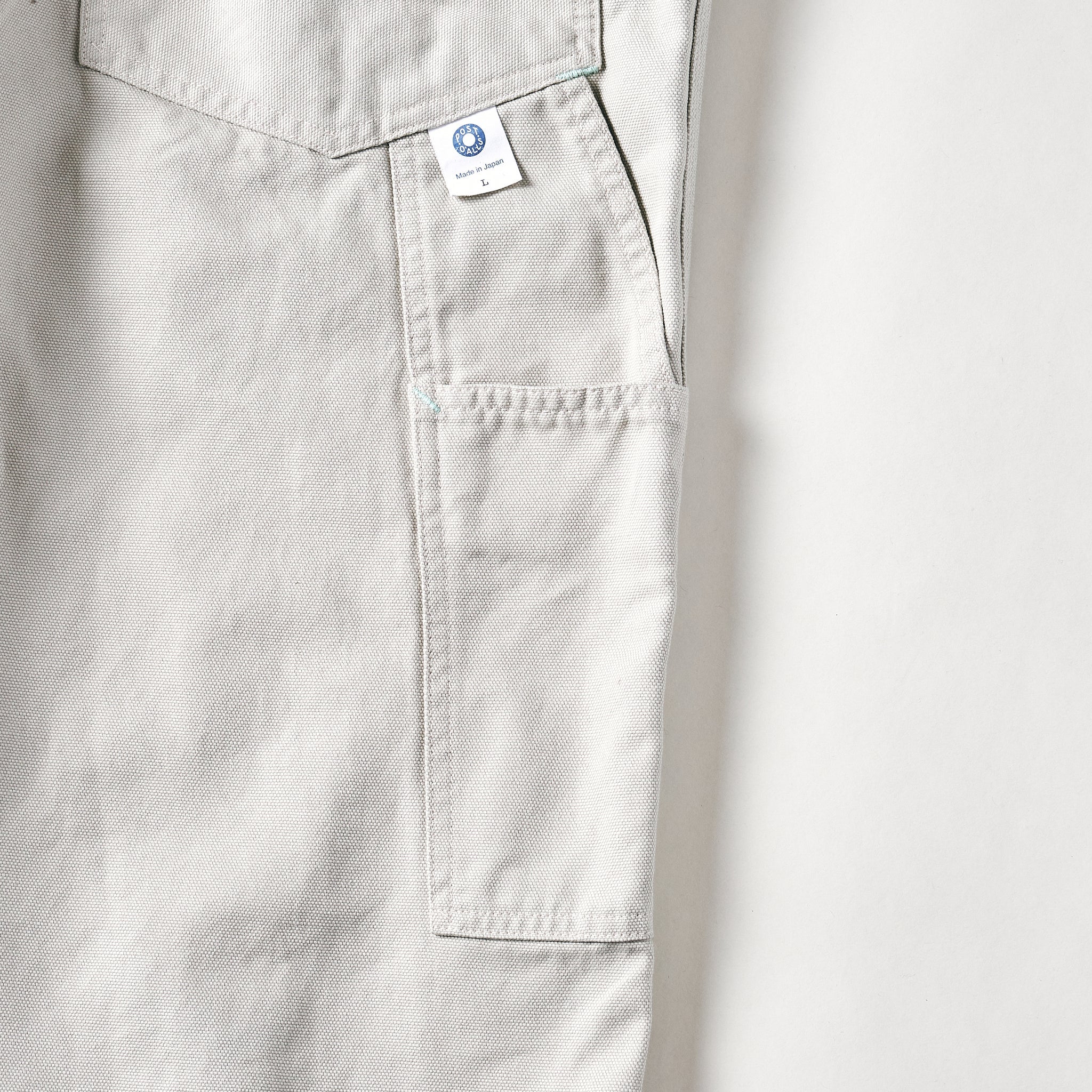 #1402-COS No.2 Overalls : cotton canvas stone
