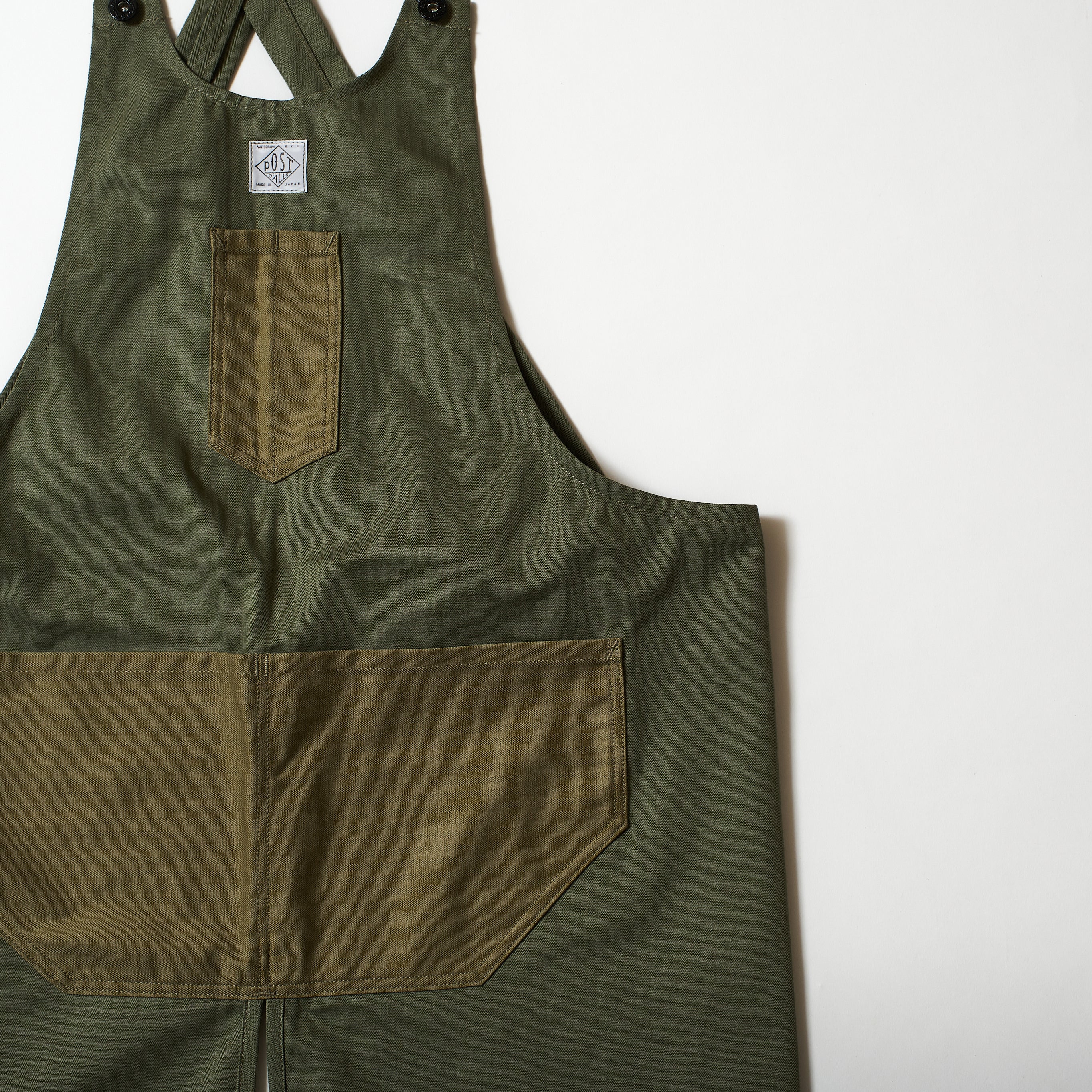 #3801-HBTS POST Apron #1 : cotton HBT khaki combo 