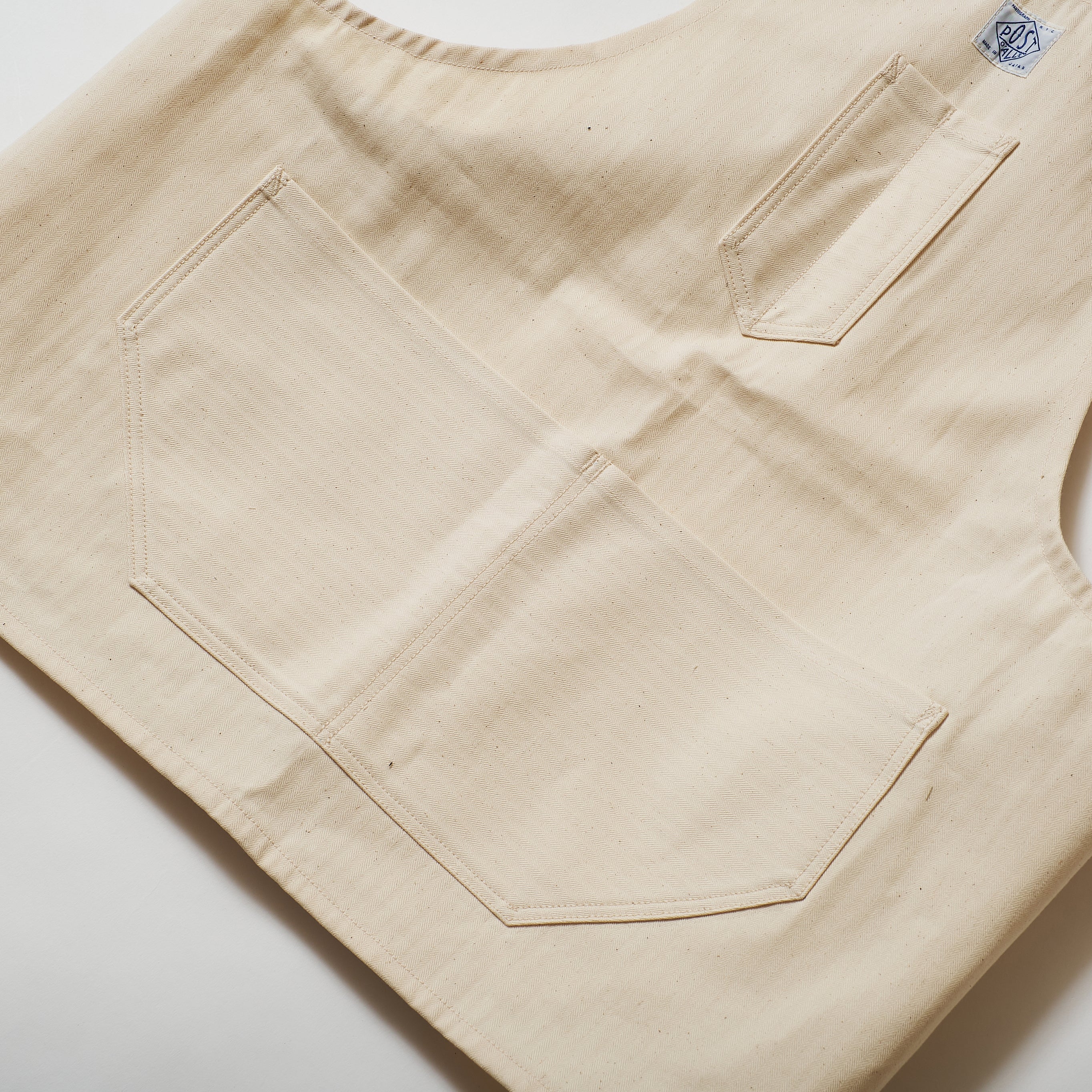 #3802-HBTN POST Apron #2 : cotton HBT natural