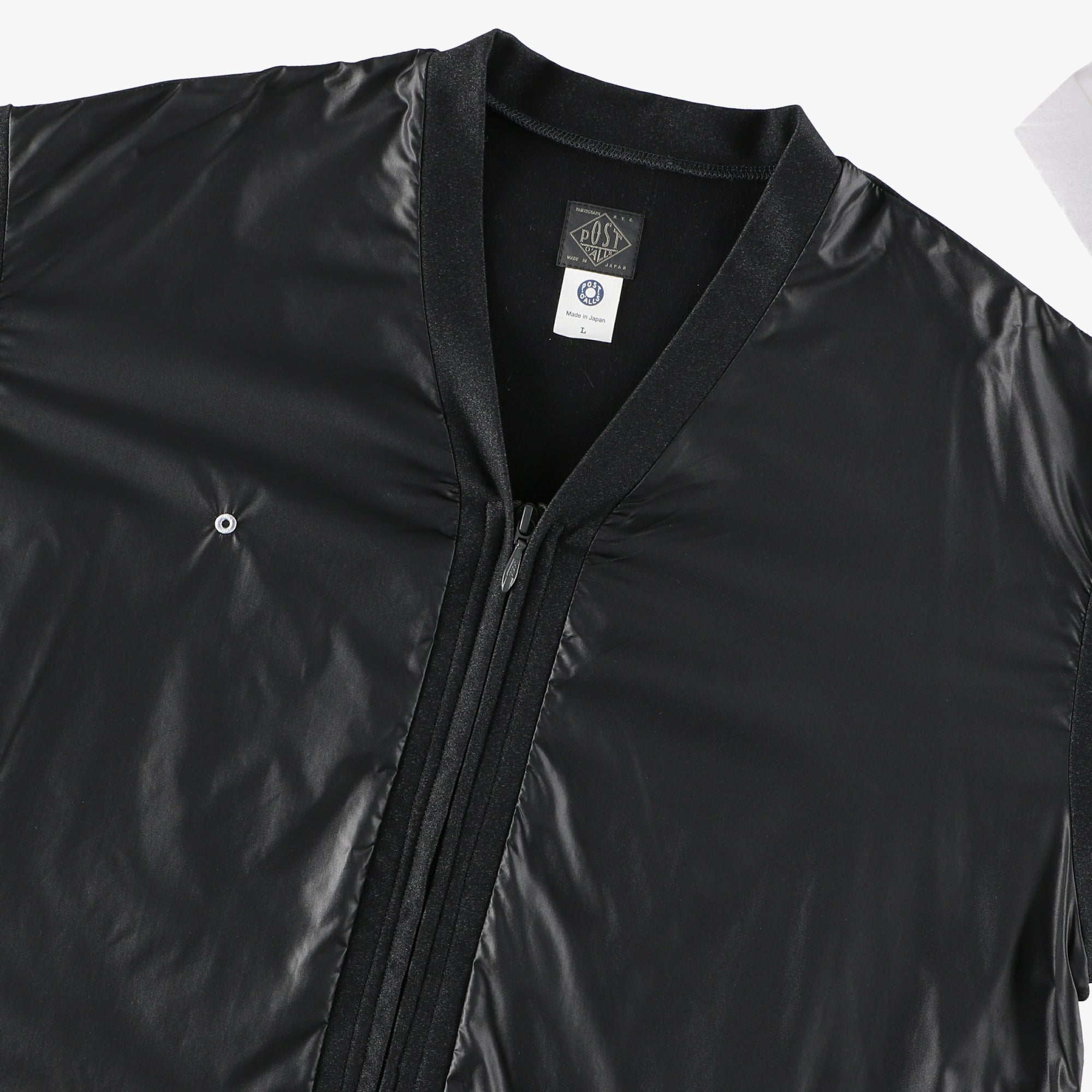 #3609-CB E-Z Zip Cardigan : nylon taffeta x mid weight jersey black (Shop Special)