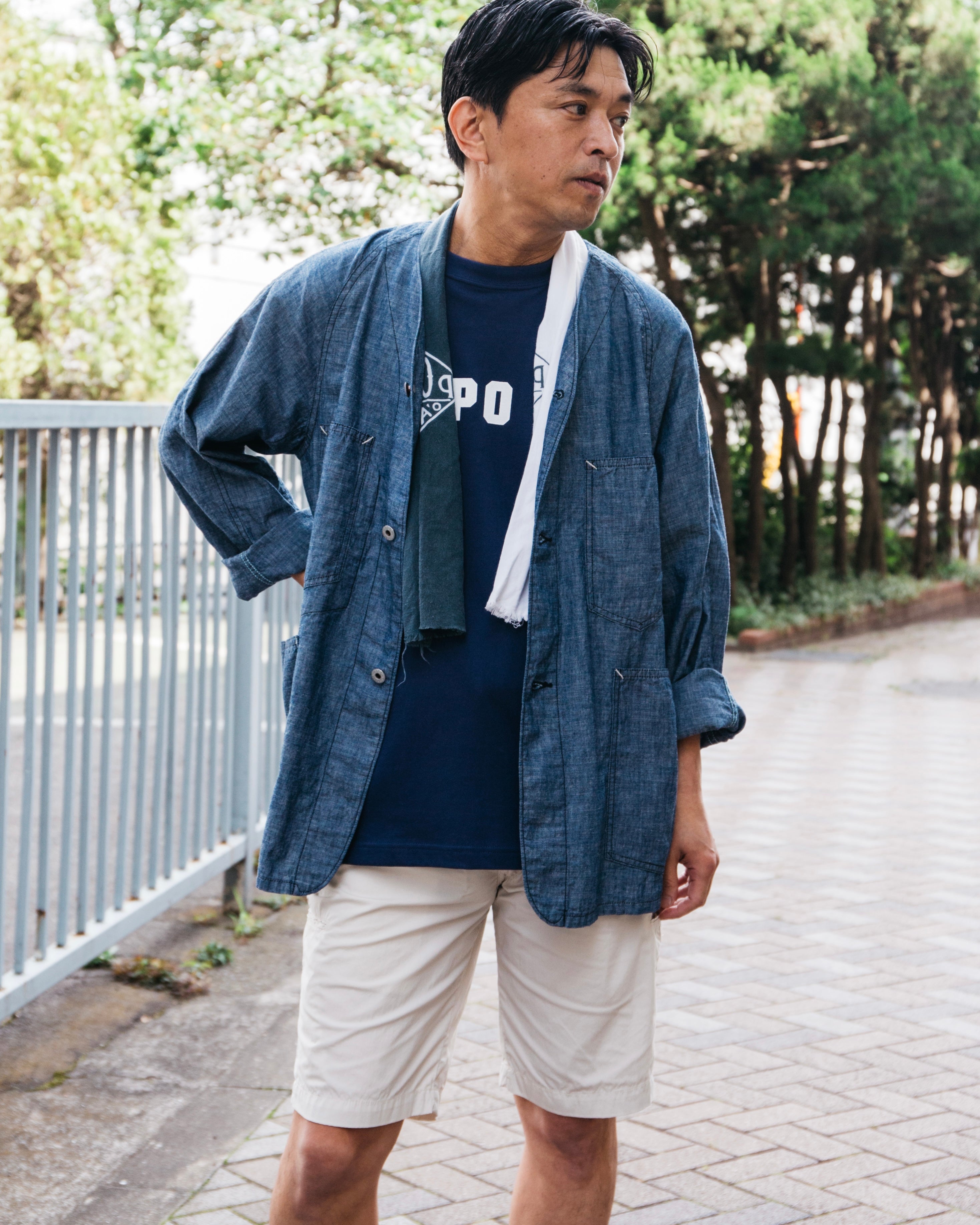 #3007 PO Logo Tee : indigo x white