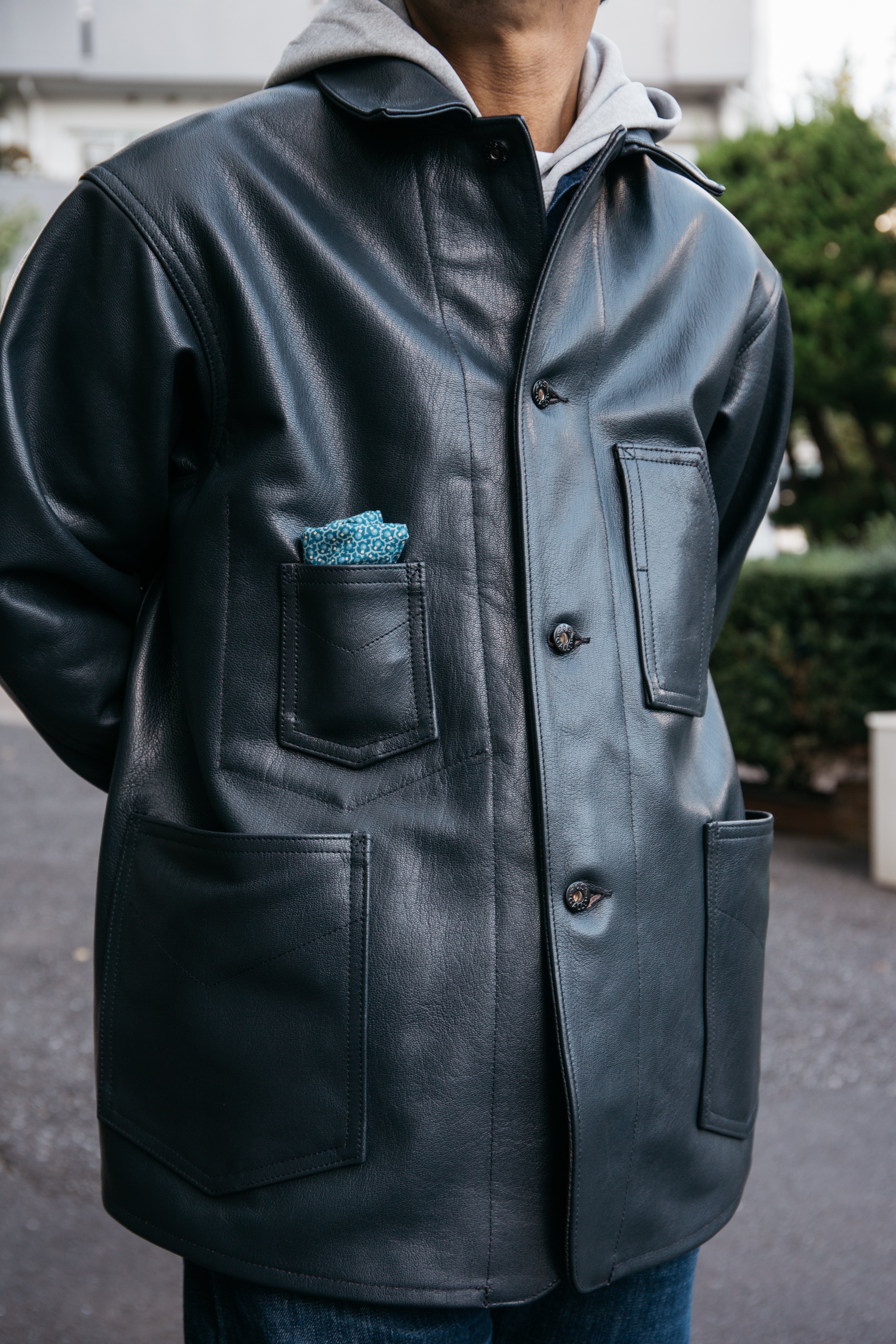 #1111-G3 De Luxe Railroader : premium goatskin navy