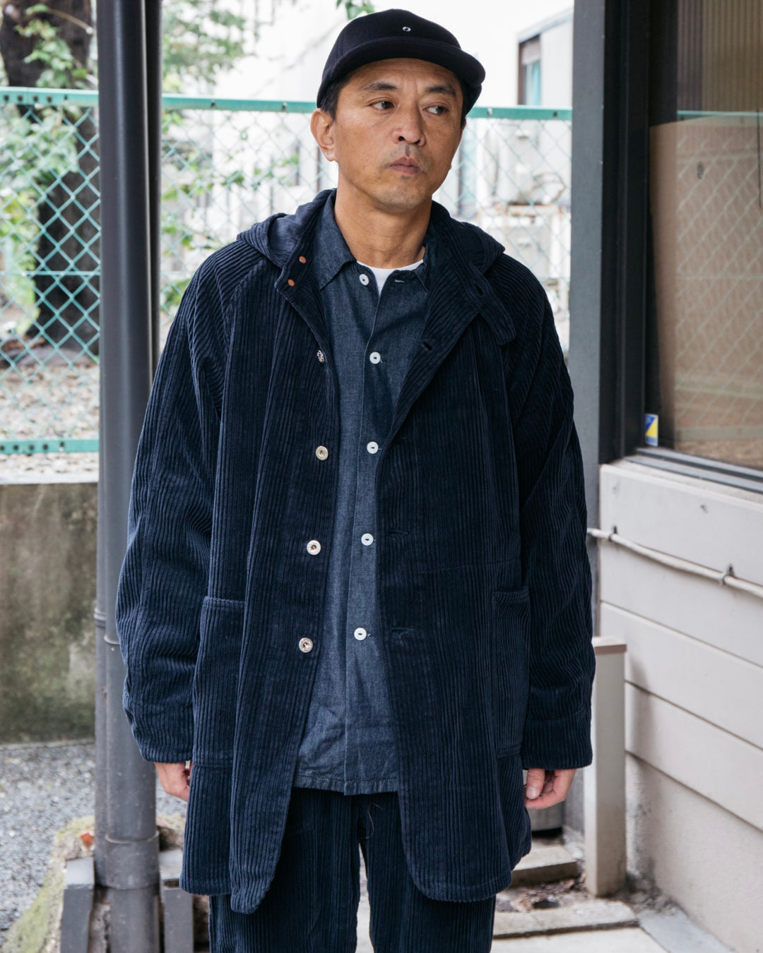 Post Overalls x Battenwear SB40 W/Hood : 5 Wale corduroy Navy – POST OʼALLS