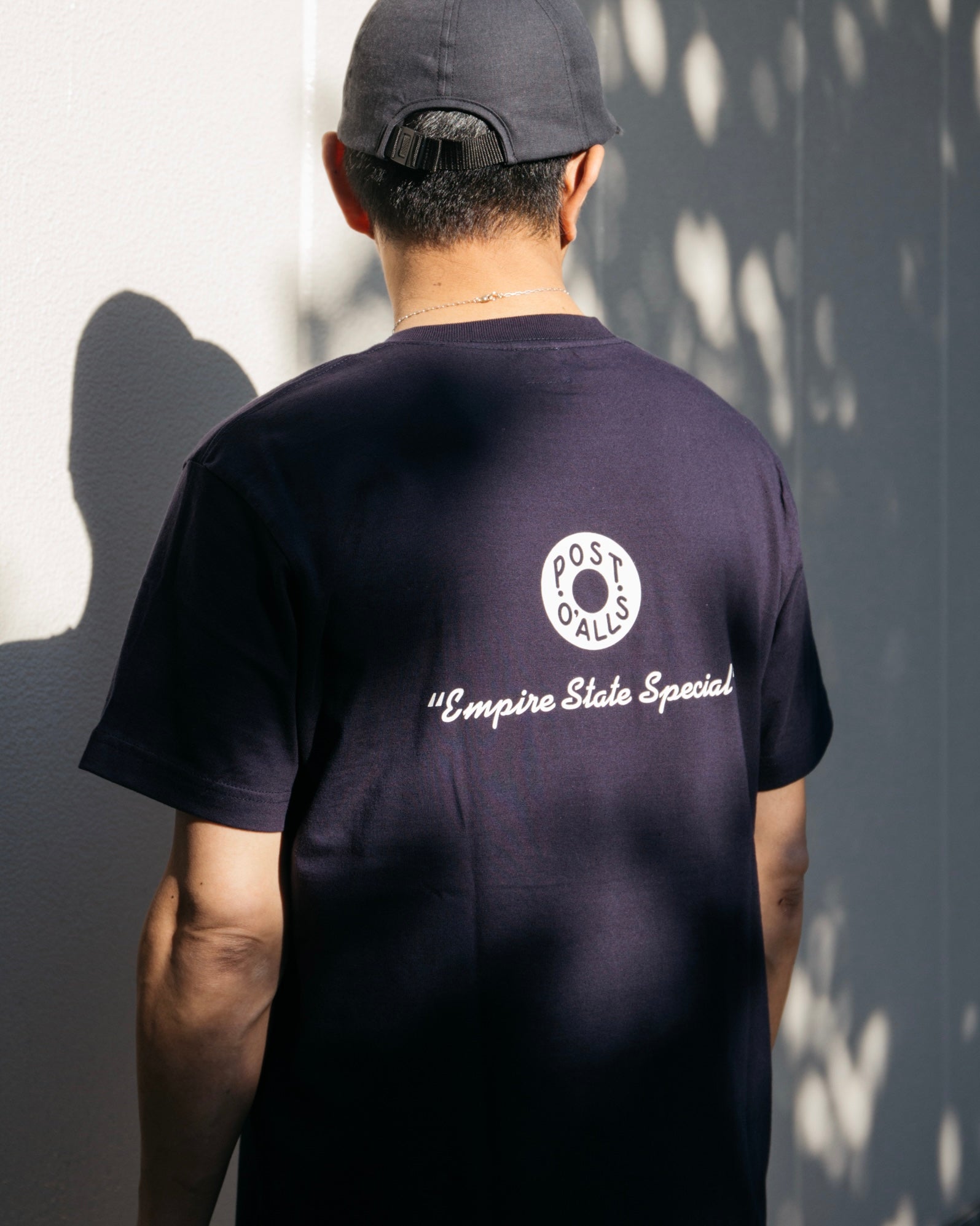 #3005 ESS pocket tee : cotton jersey navy white print (Shop Special)