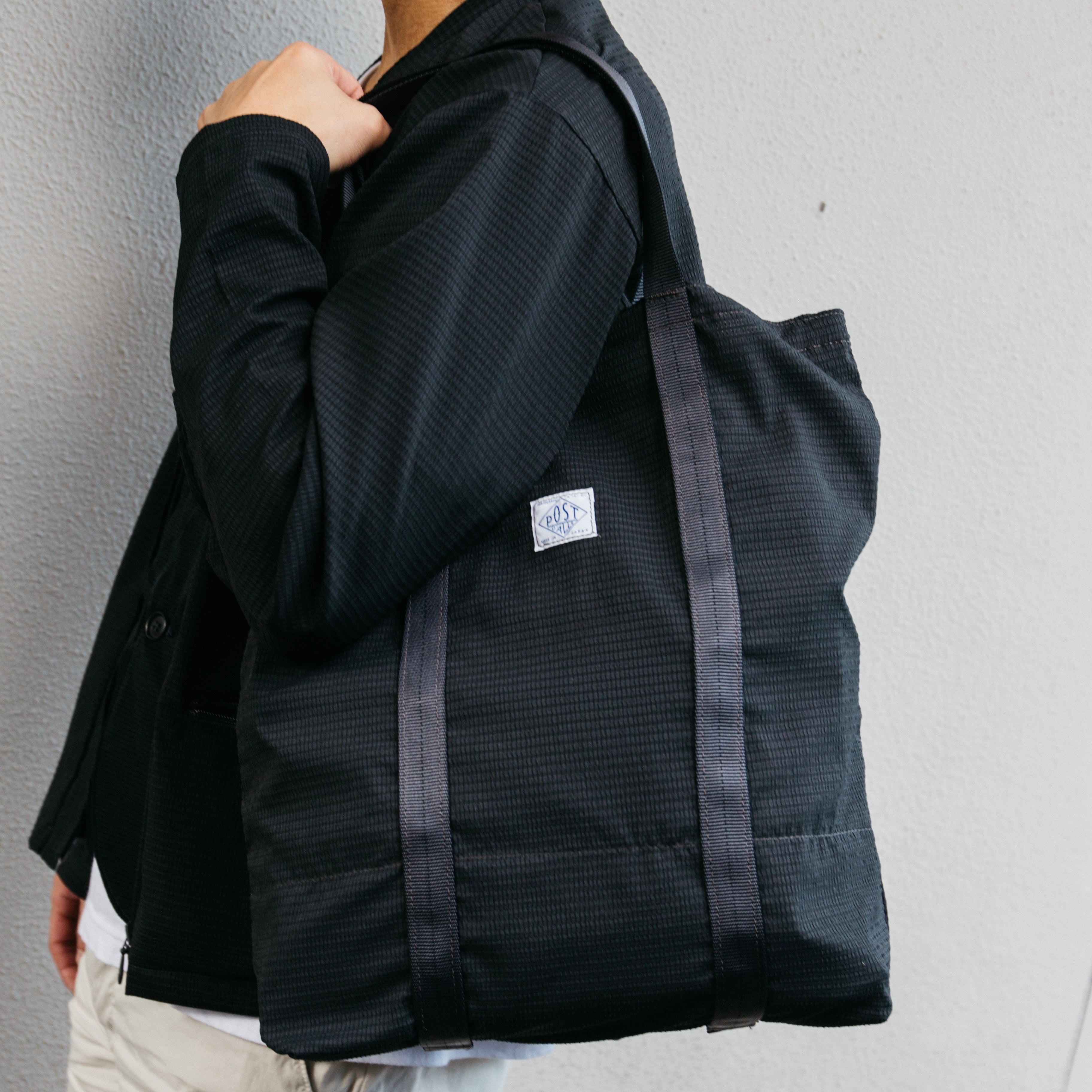 #3901 POS-TOTE PS1 : poly mesh seersucker charcoal