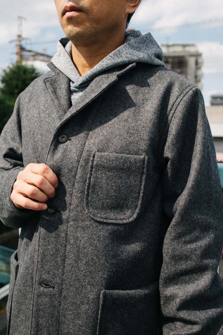 ジャケット・アウター Na.e traditional melton coat na.e SILVER Denim Jacket