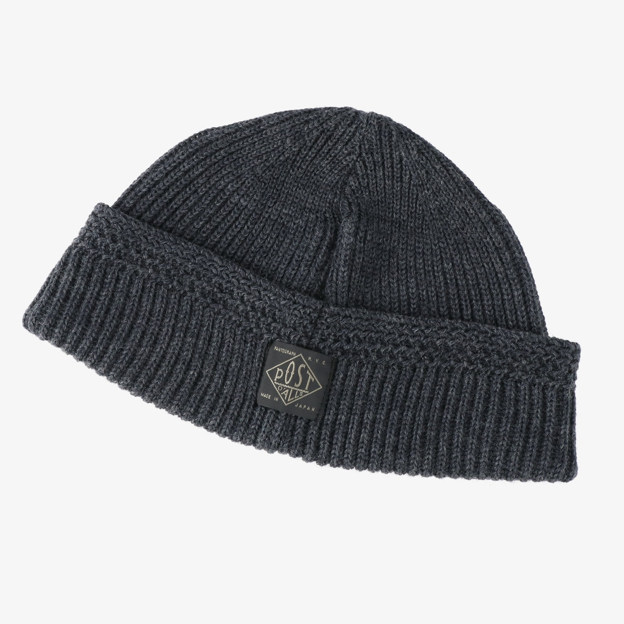#4102 POST Beanie 1 : wool knit dark charcoal heather
