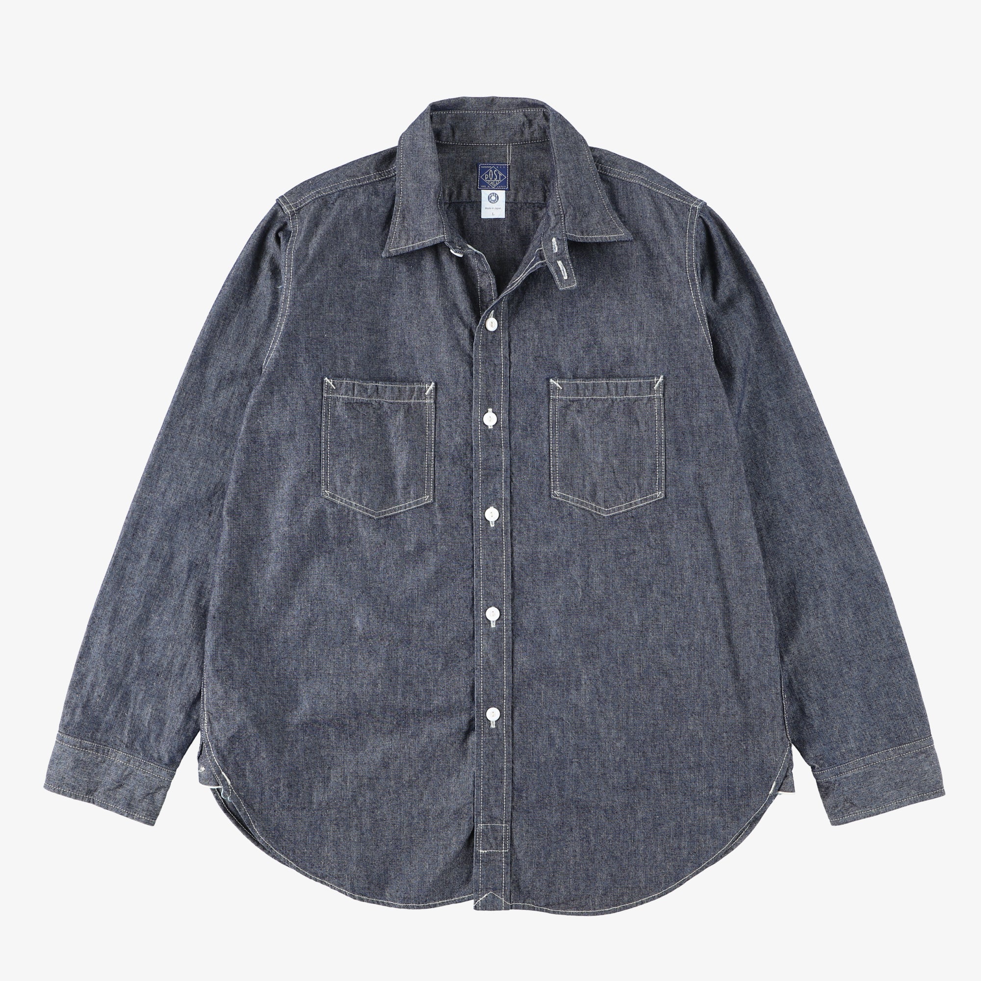 #2216 The POST III-R-W HC / heavy chambray indigo