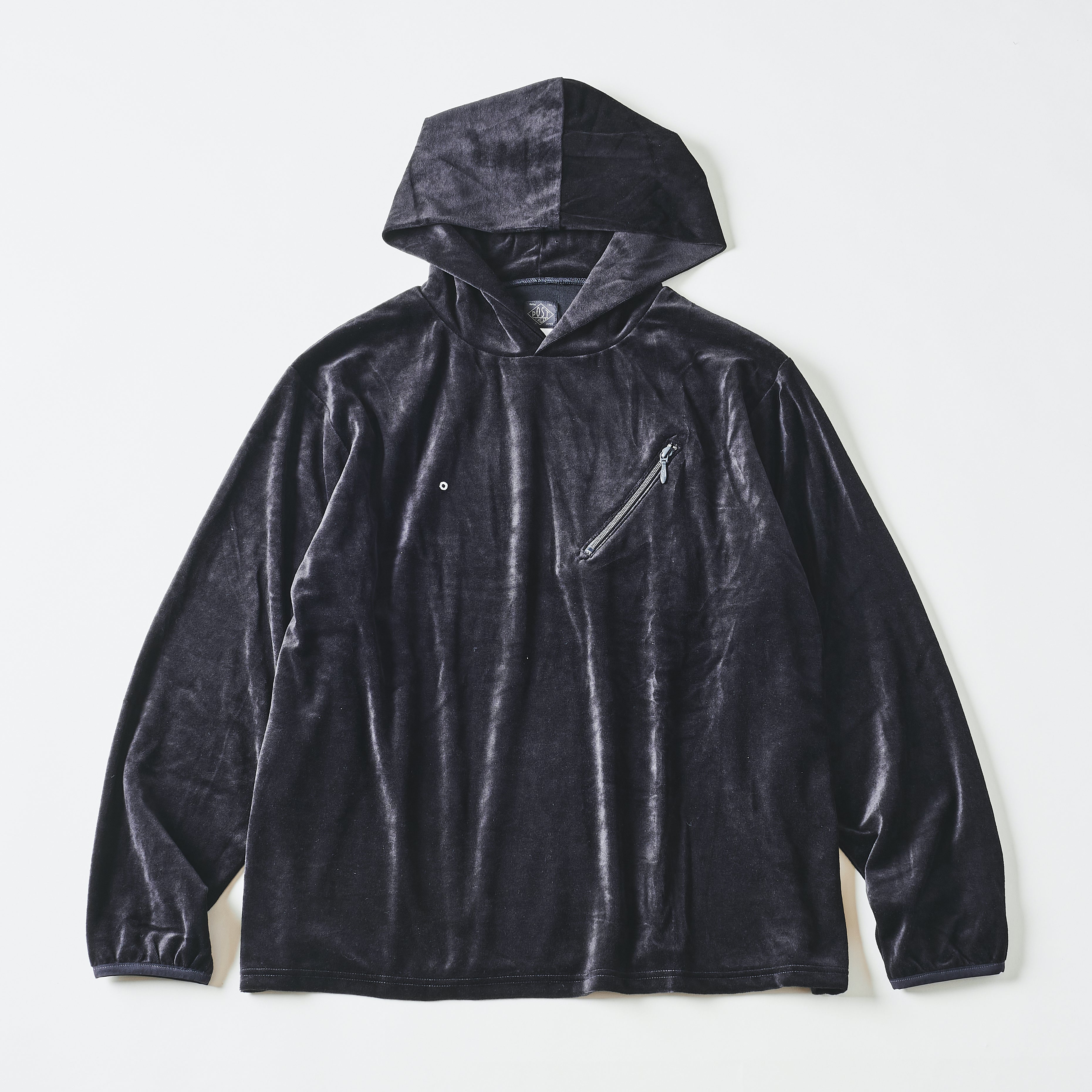 #3613-V3 E-Z Hoodie LLC 2 : poly/cotton velour black (Shop Special)