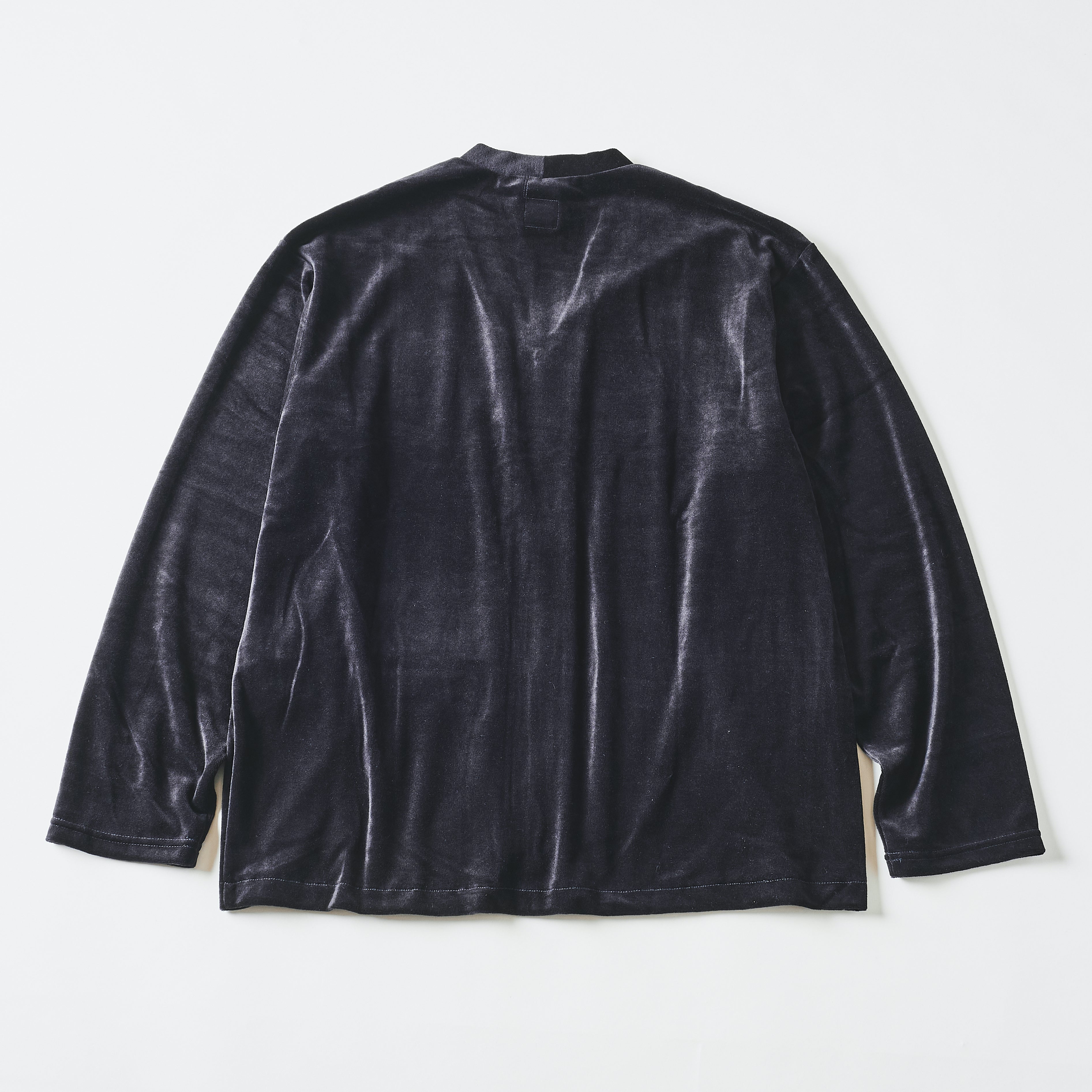 #3609-V3 E-Z Zip Cardigan : poly/cotton velour black (Shop Special)