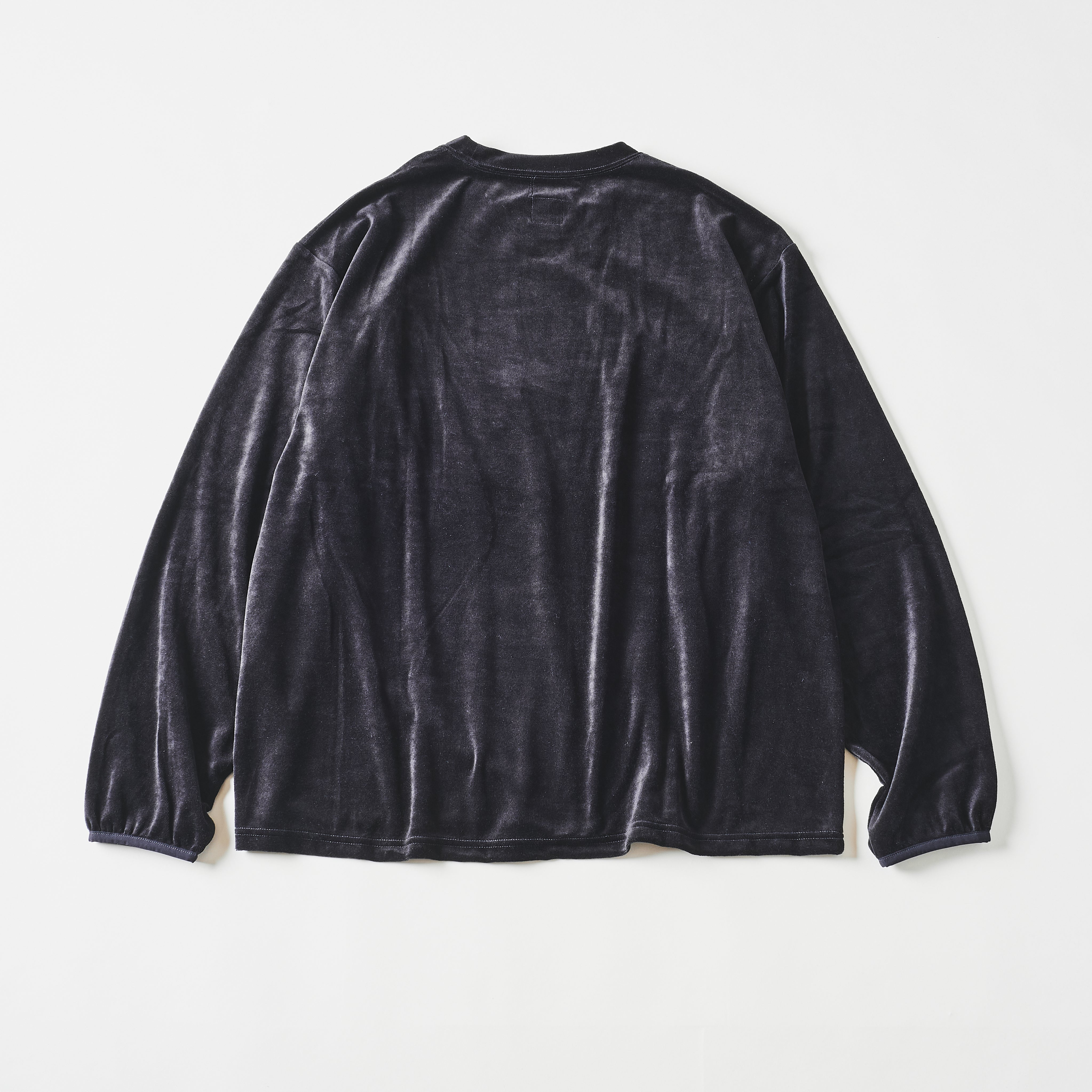 #3612-V3 E-Z Long Sleeve Tee 2 : poly/cotton velour black (Shop Special)