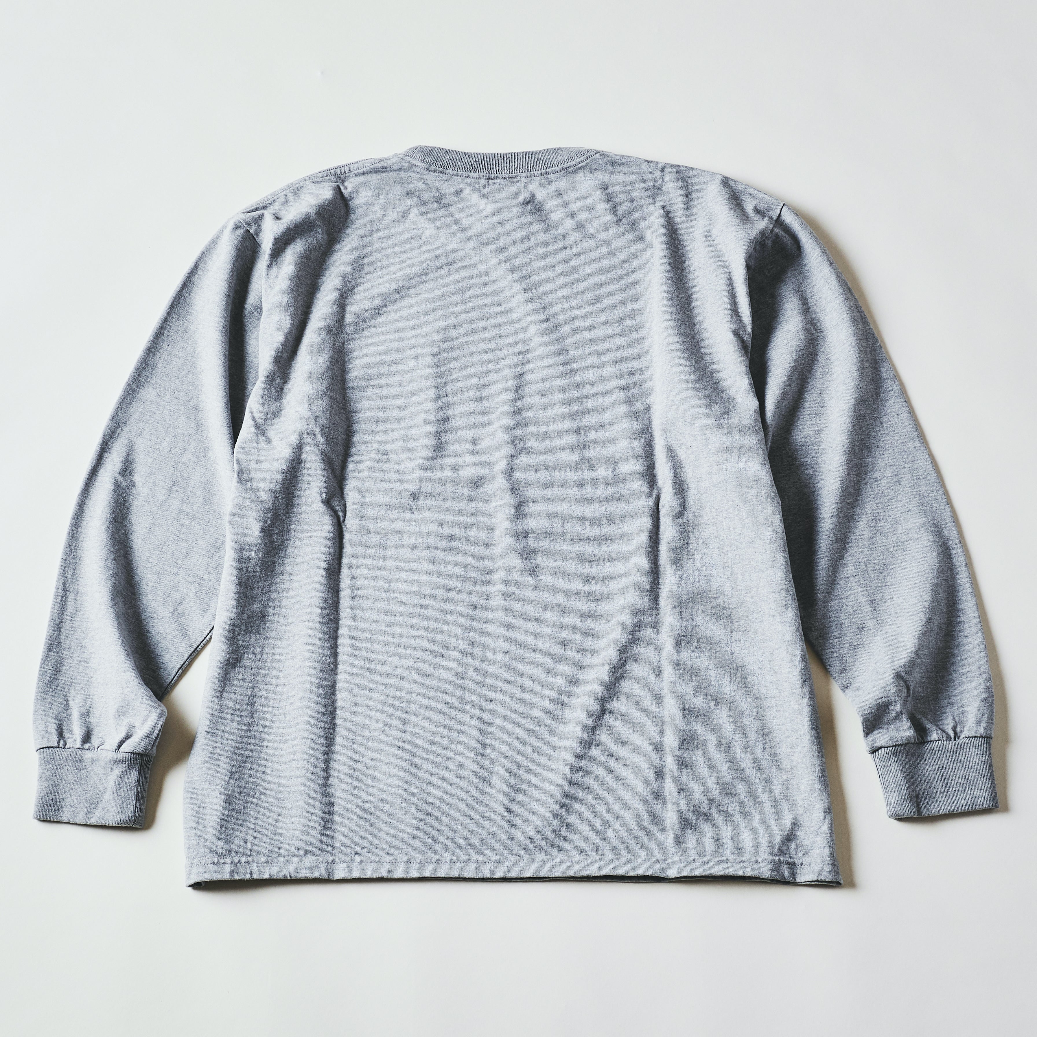 #3616-HJA Crew Pocket Long Sleeve Tee : heavyweight jersey ash