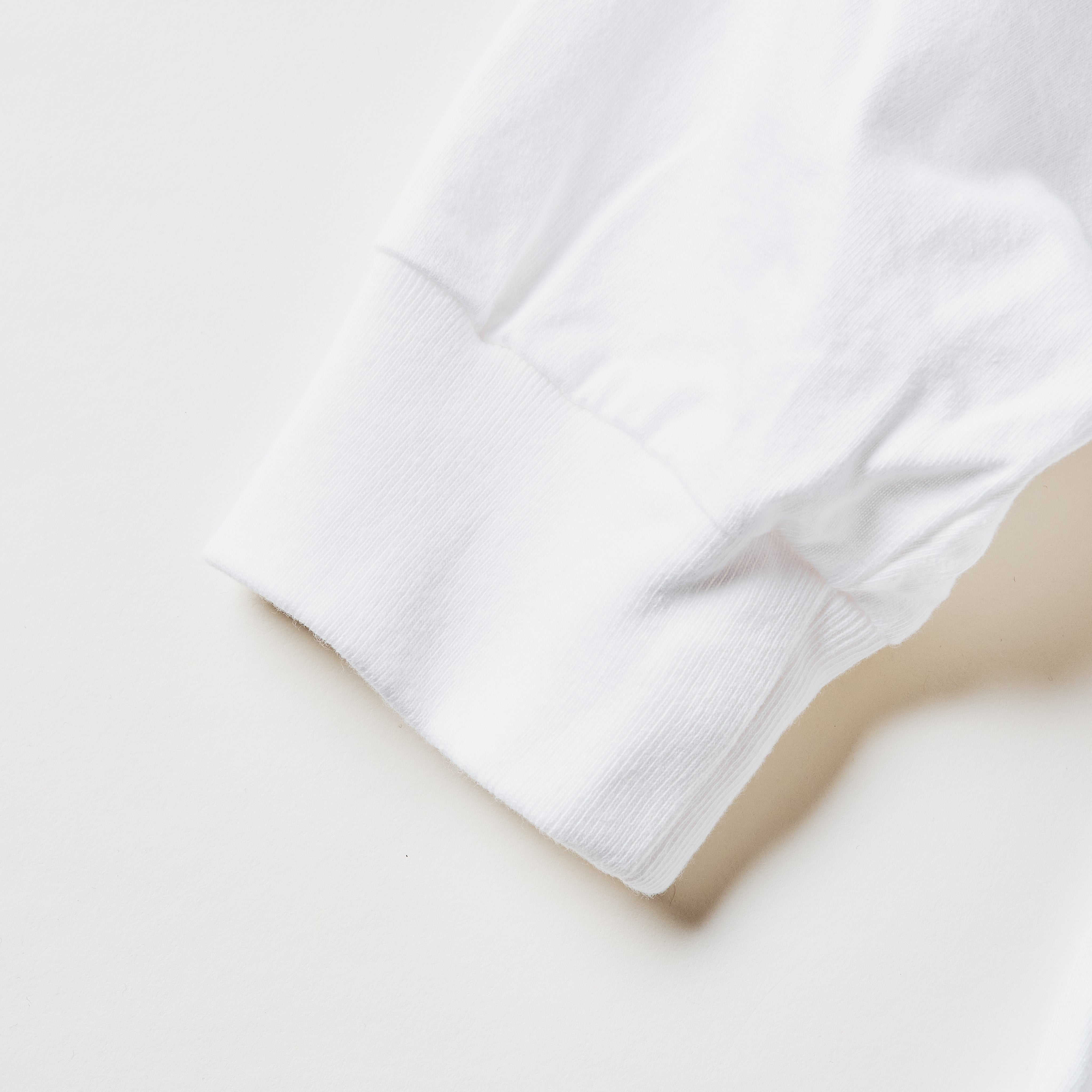 #3616-HJW Crew Pocket Long Sleeve Tee : heavyweight jersey white