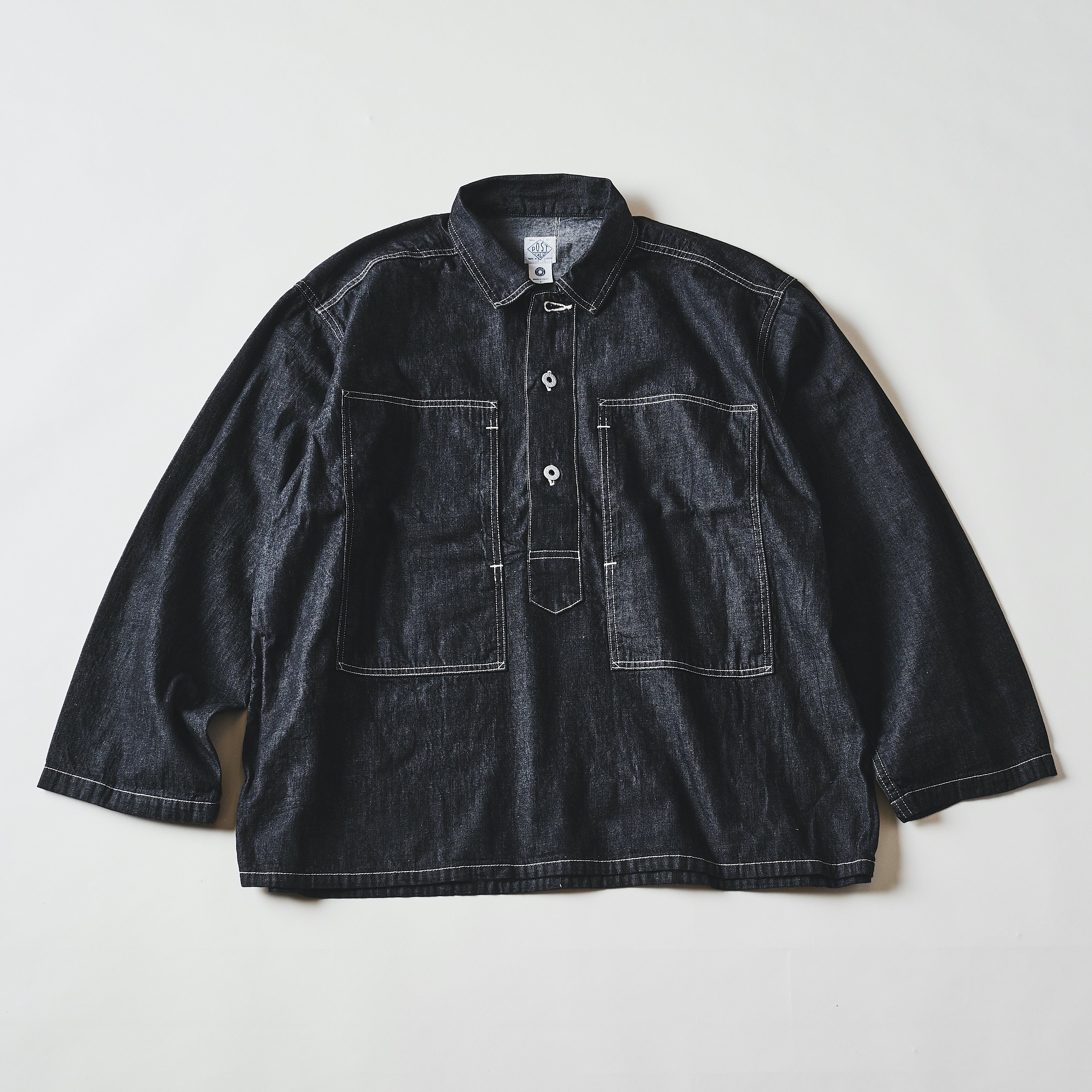 #1204-8DB ARMY SHIRT : 8 oz. denim black