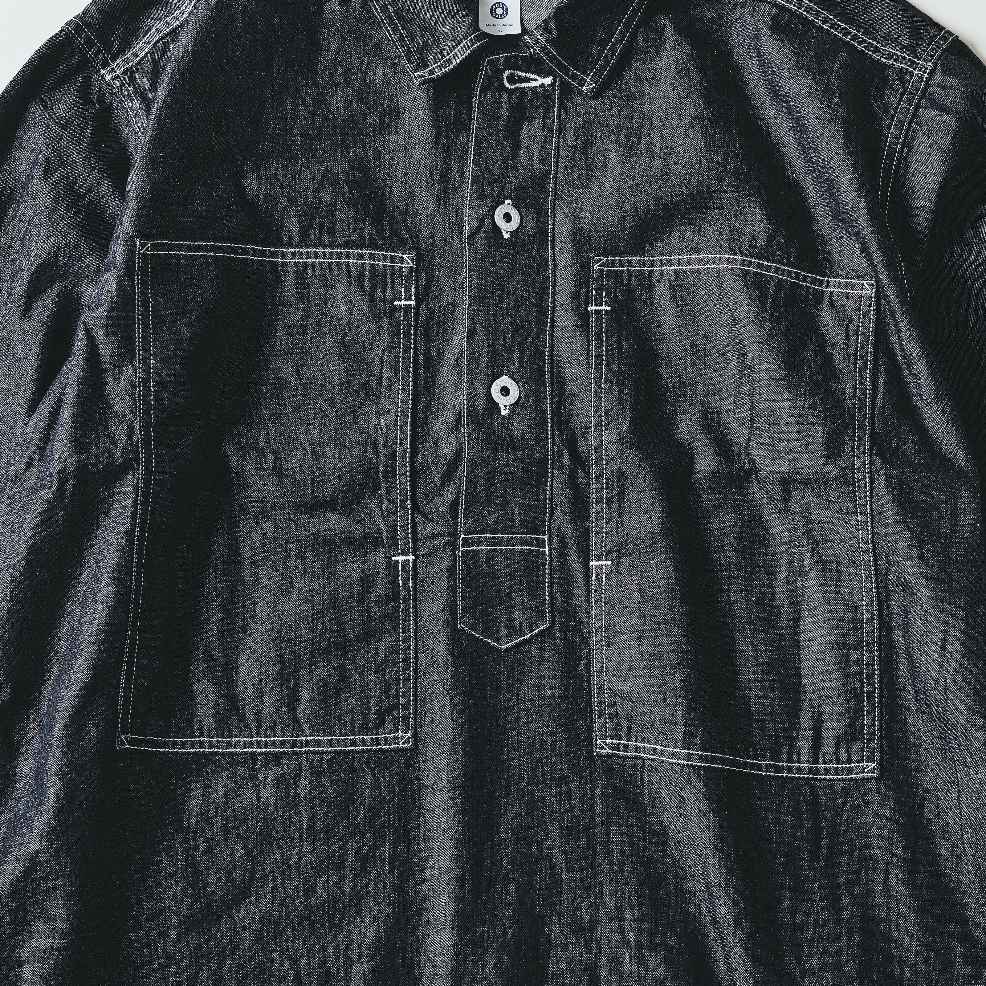 #1204-8DB ARMY SHIRT : 8 oz. denim black