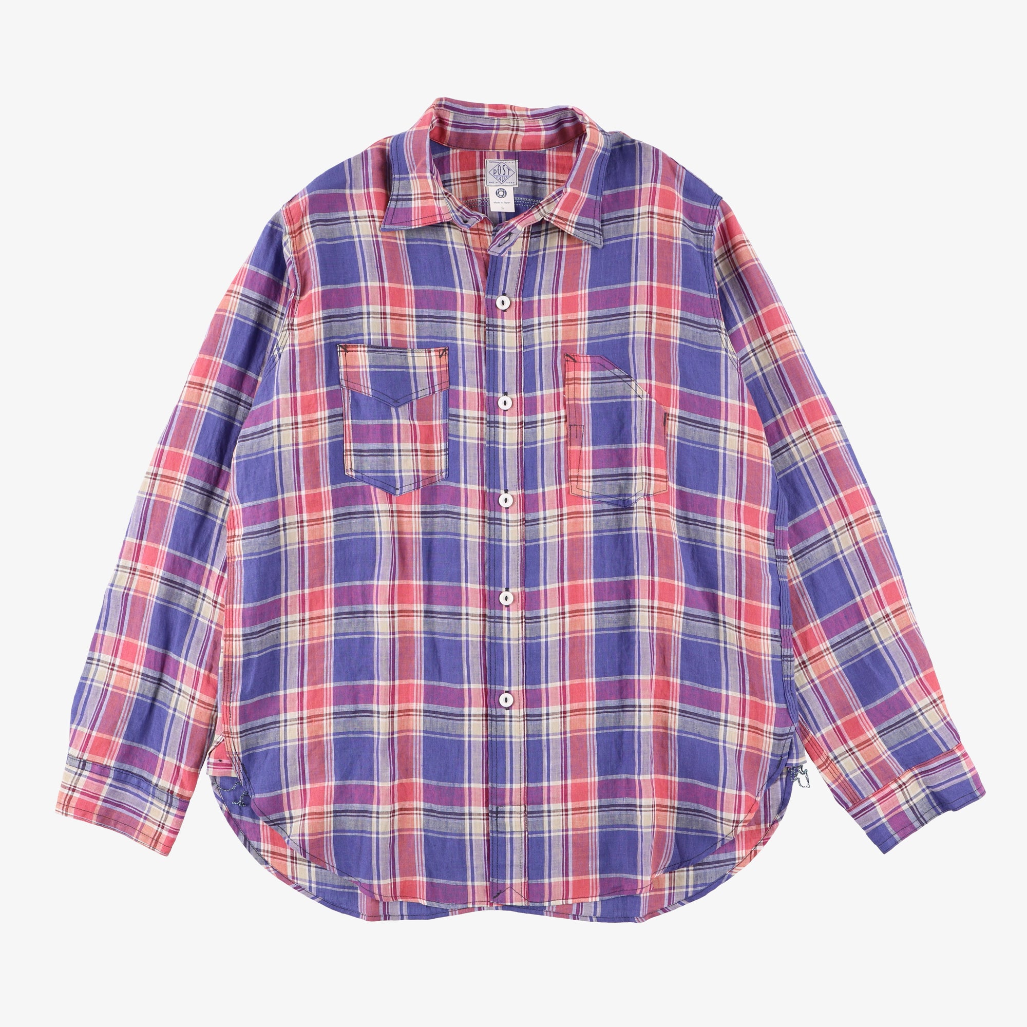 #3201 1102 Shirt LP1 : linen plaid red