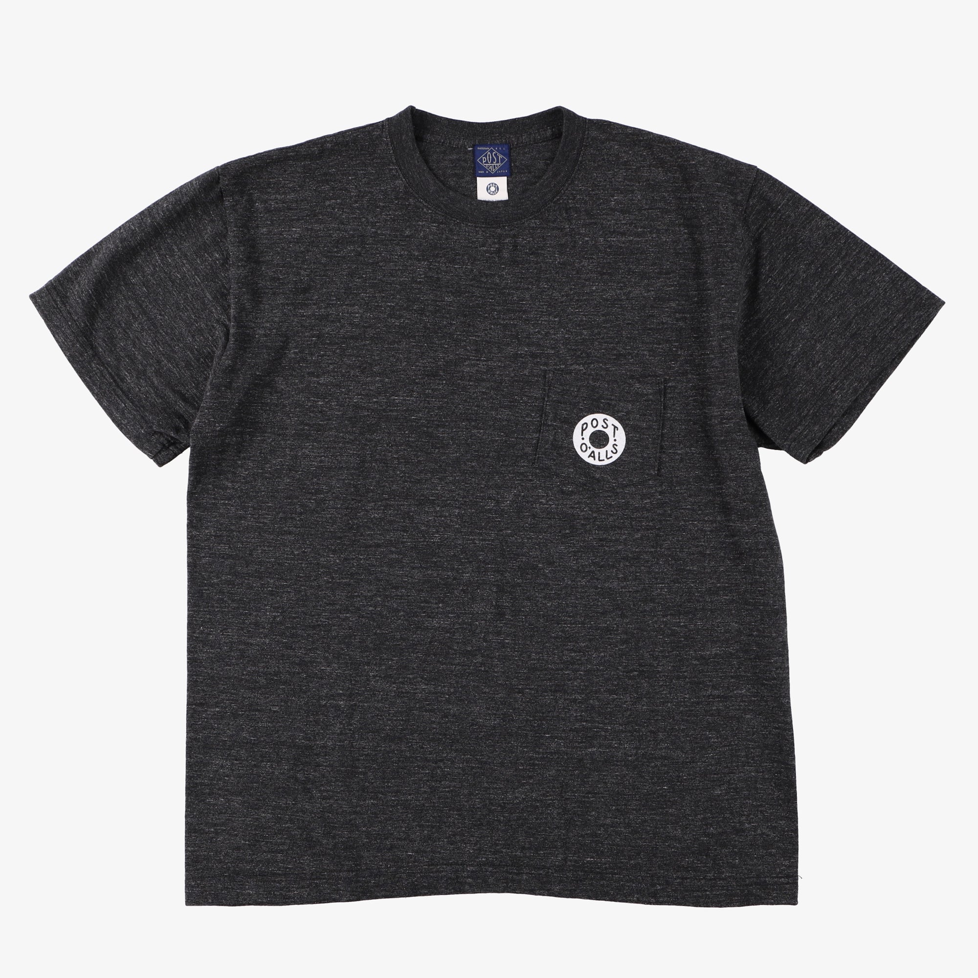 #3003 Donut pocket Tee 3 : cotton jersey black heather x white
