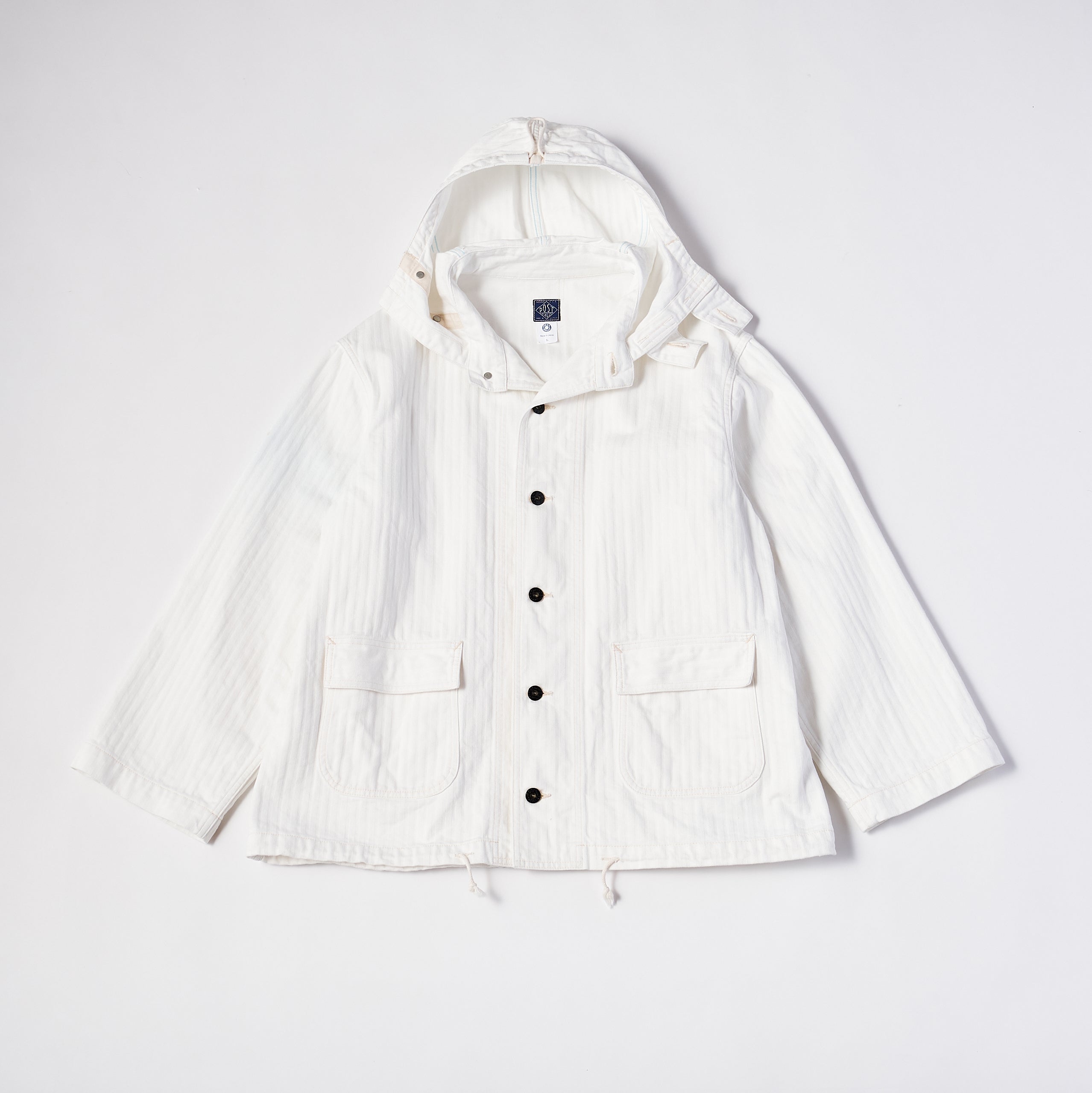#1114R-HBDS NAVY Parka 3-R : herringbone denim stone