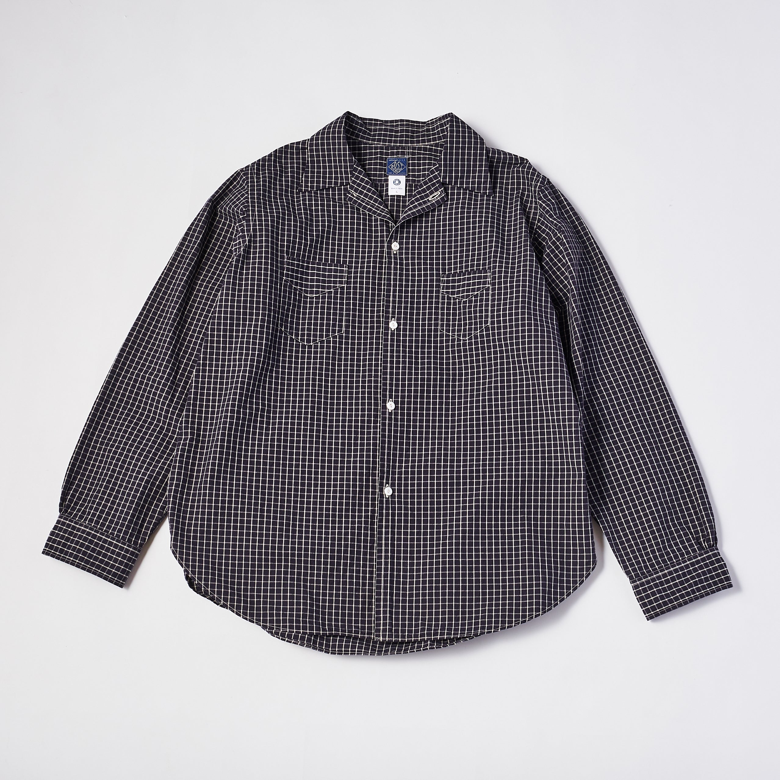 #3211 CLSC NEUTRA 3 : cotton x linen sheeting navy graph check