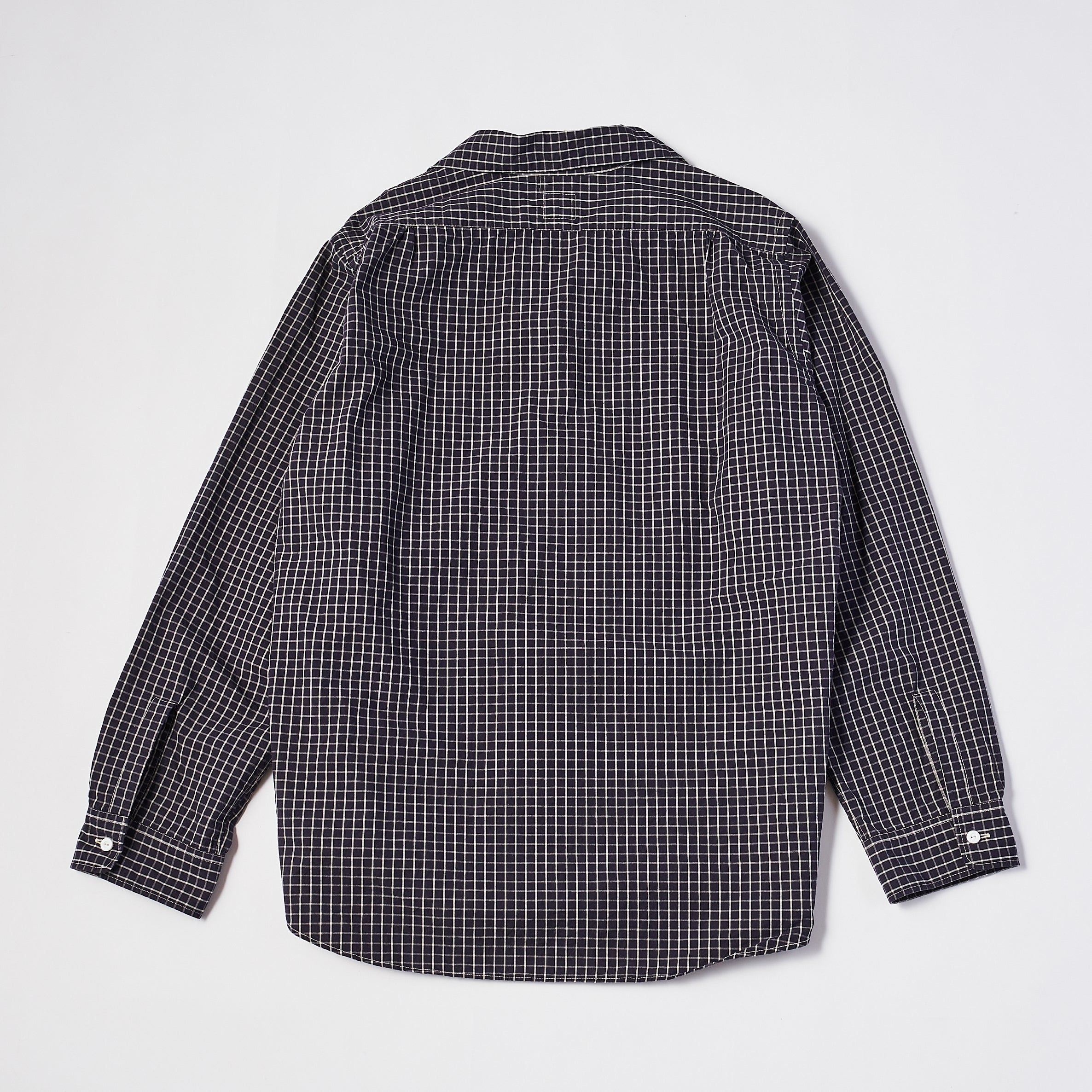 #3211 CLSC NEUTRA 3 : cotton x linen sheeting navy graph check