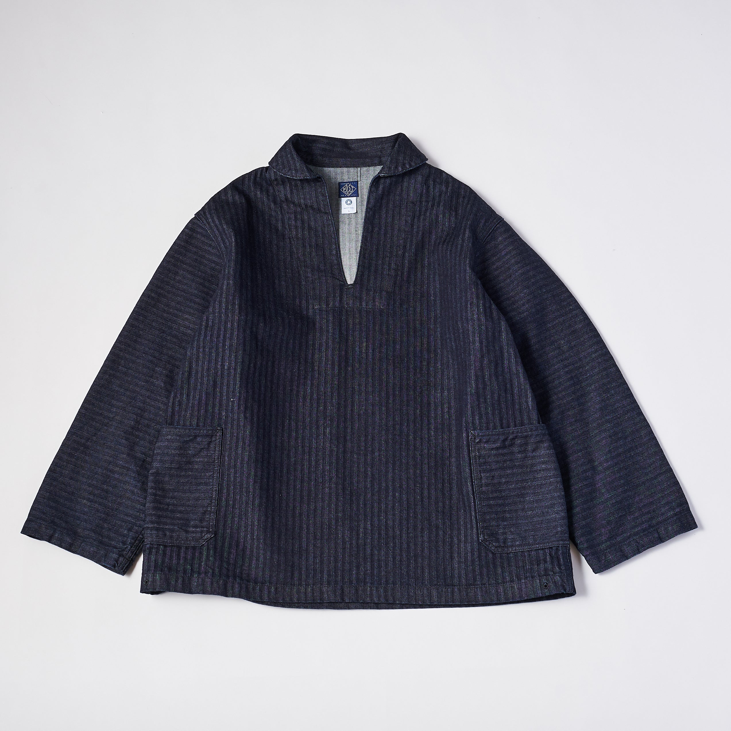 #3212 NAVY-BLU Jumper HBDI : herringbone denim indigo
