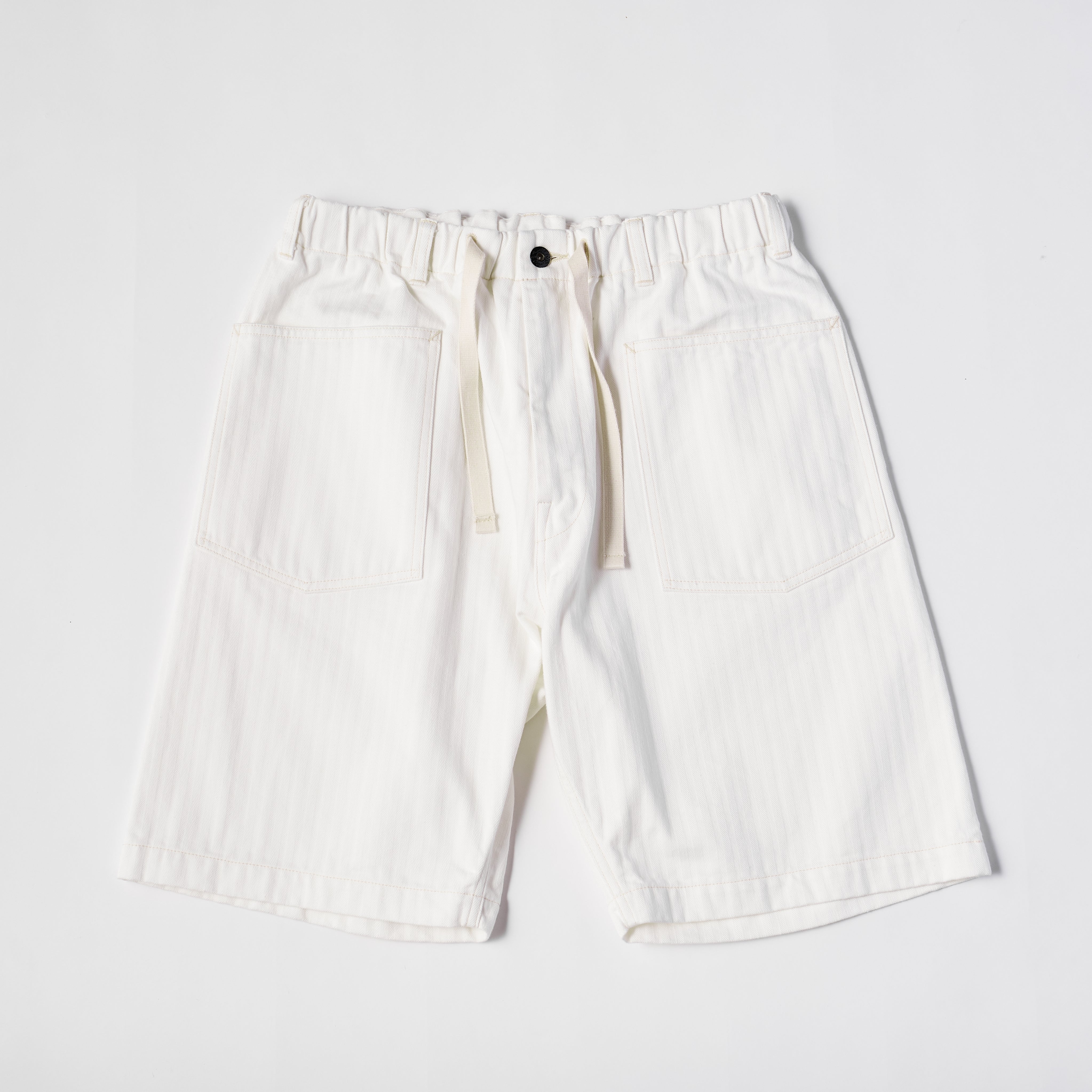 #3307S-HBDS E-Z ARMY-NAVY Shorts : herringbone denim stone