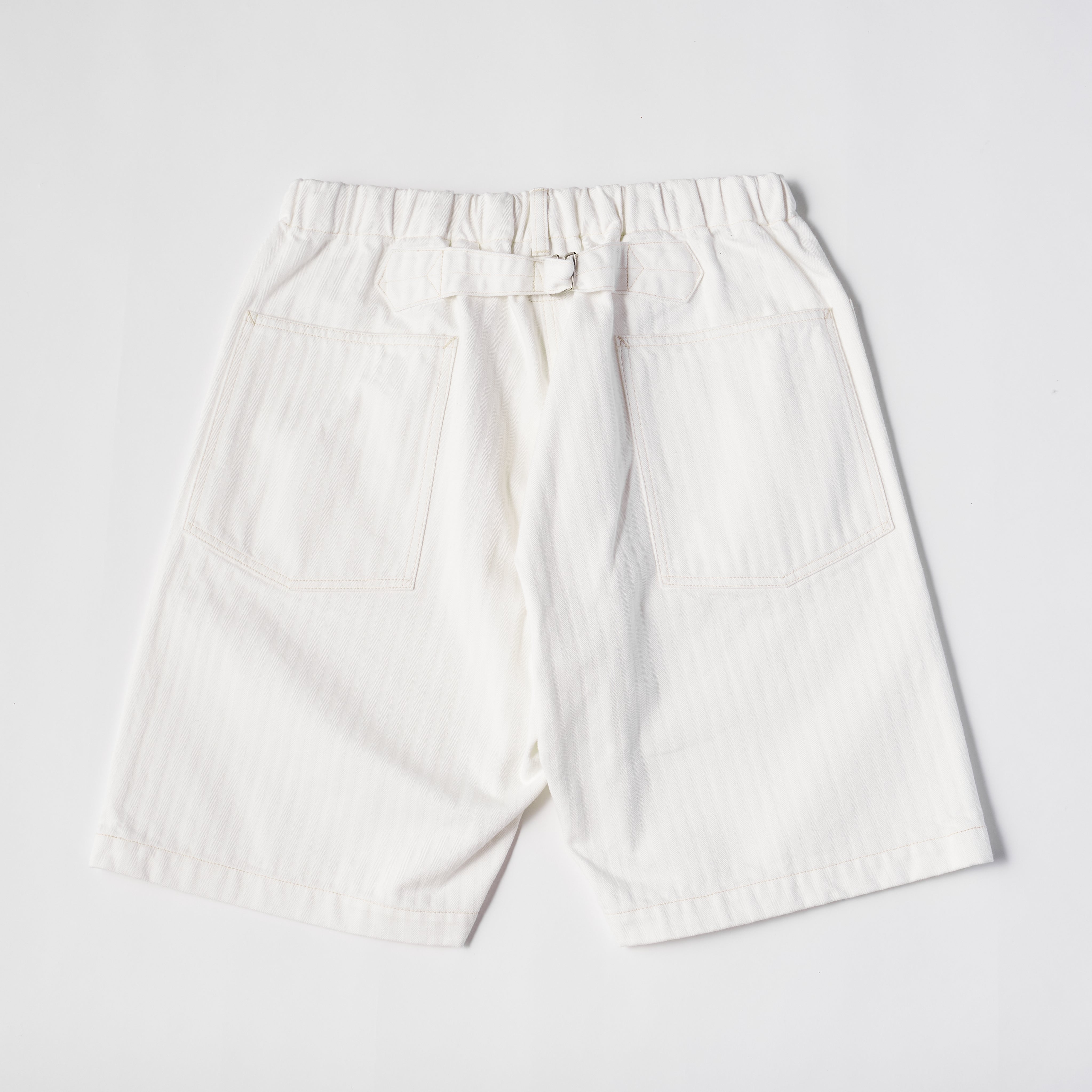 #3307S-HBDS E-Z ARMY-NAVY Shorts : herringbone denim stone