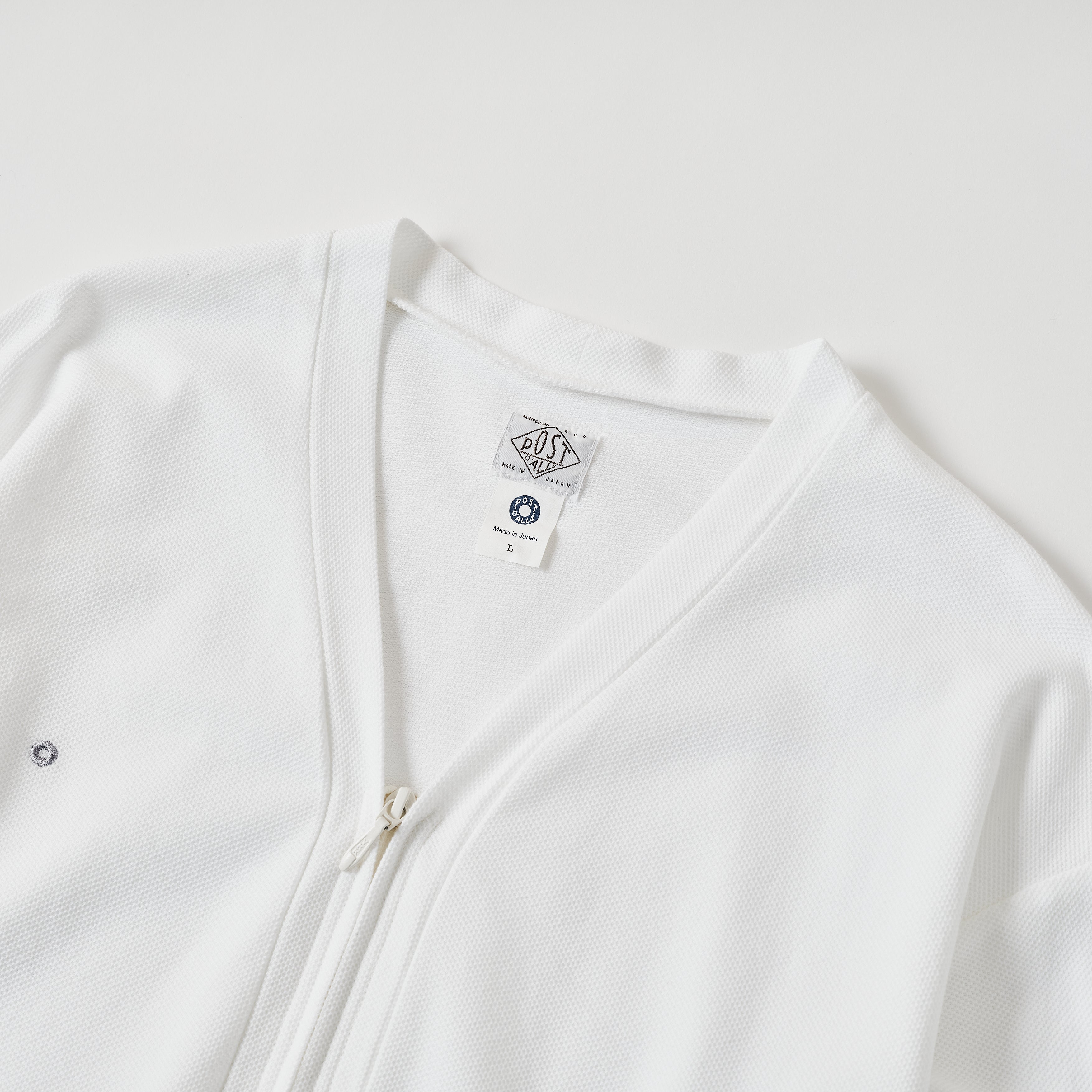 #3609-WWP E-Z Zip Cardigan : honeycomb pique white (Shop Special)