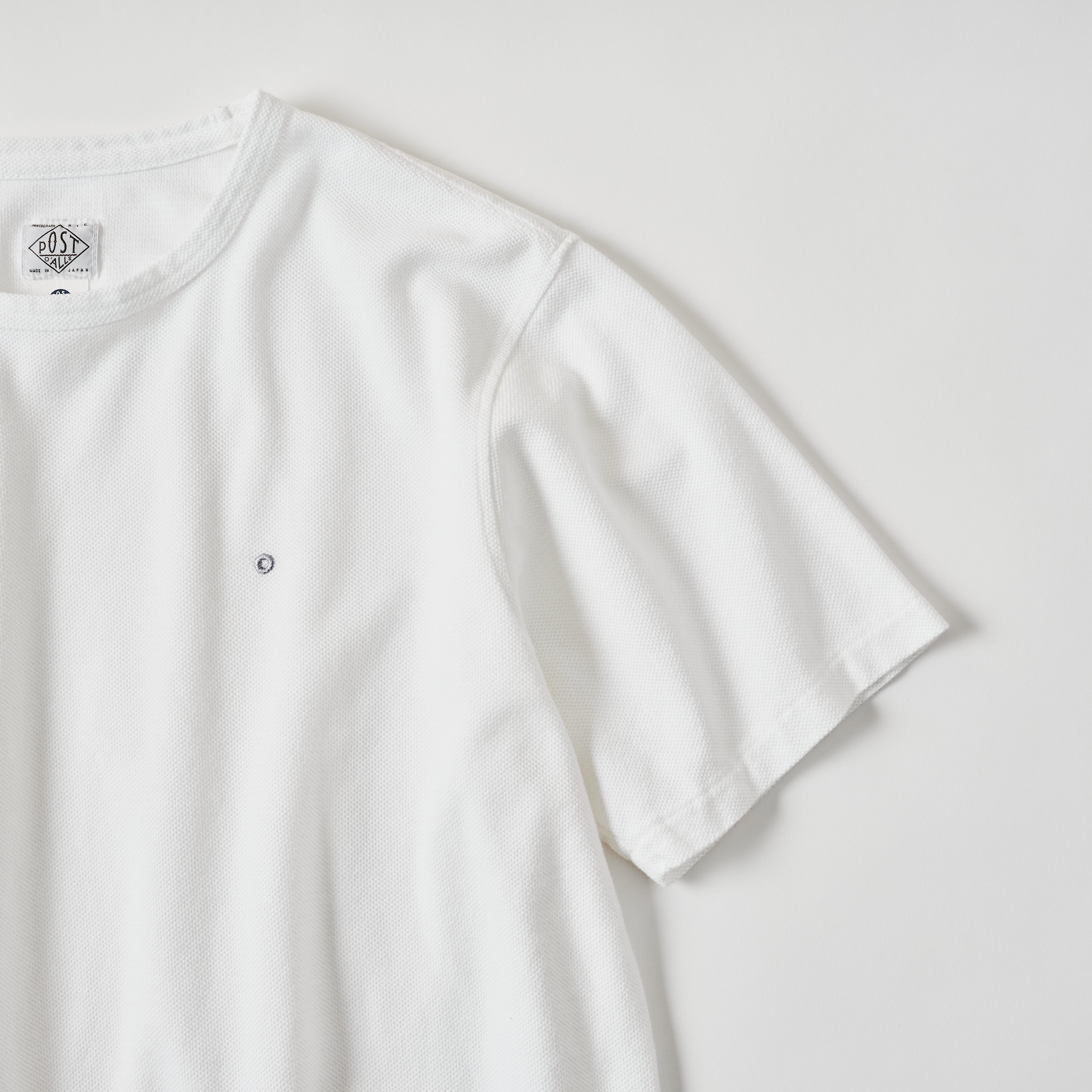 #3620-WWP POST Binder Tee 2 : honeycomb pique white (Shop Special)
