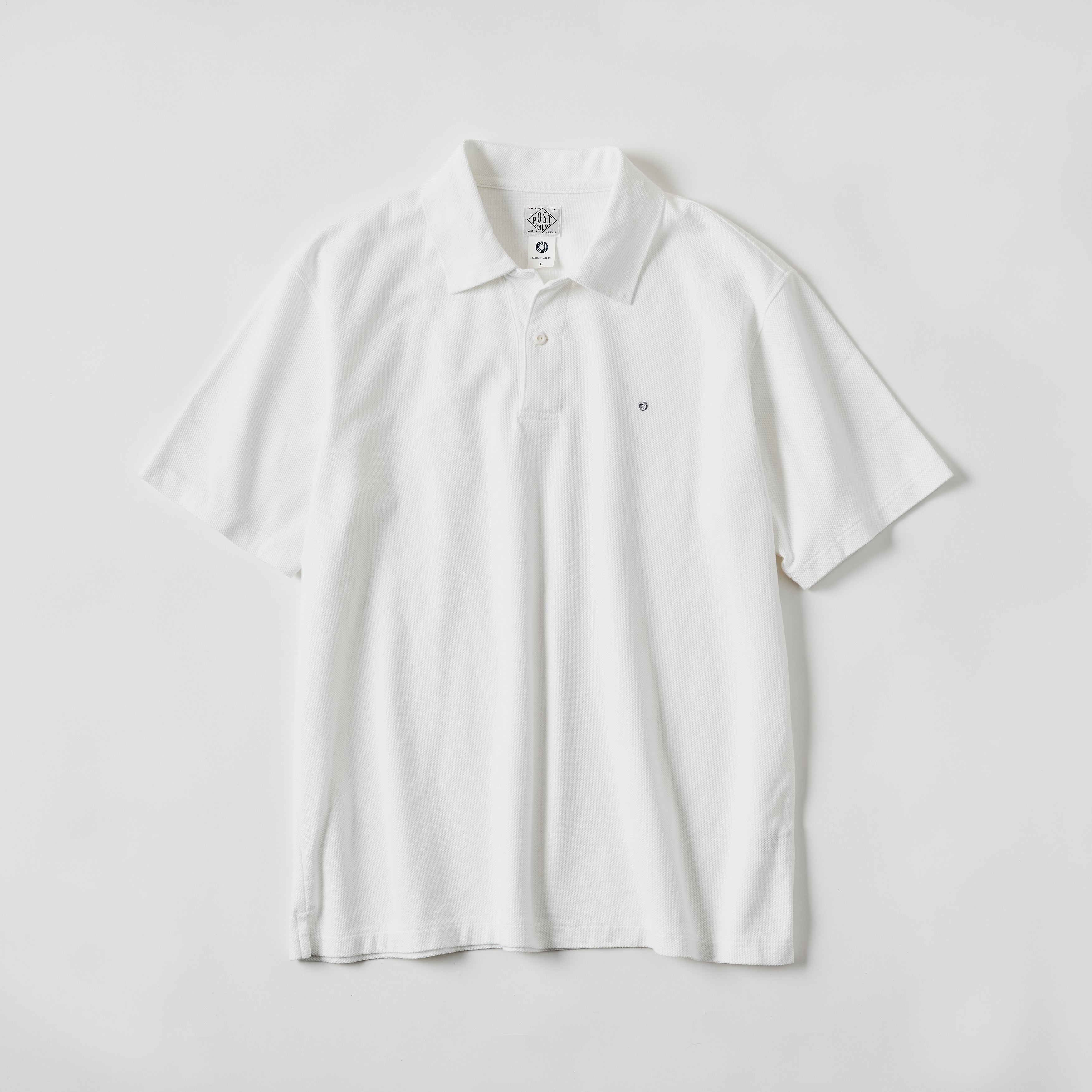 #3619-WWP POST Polo : honeycomb pique white (Shop Special)