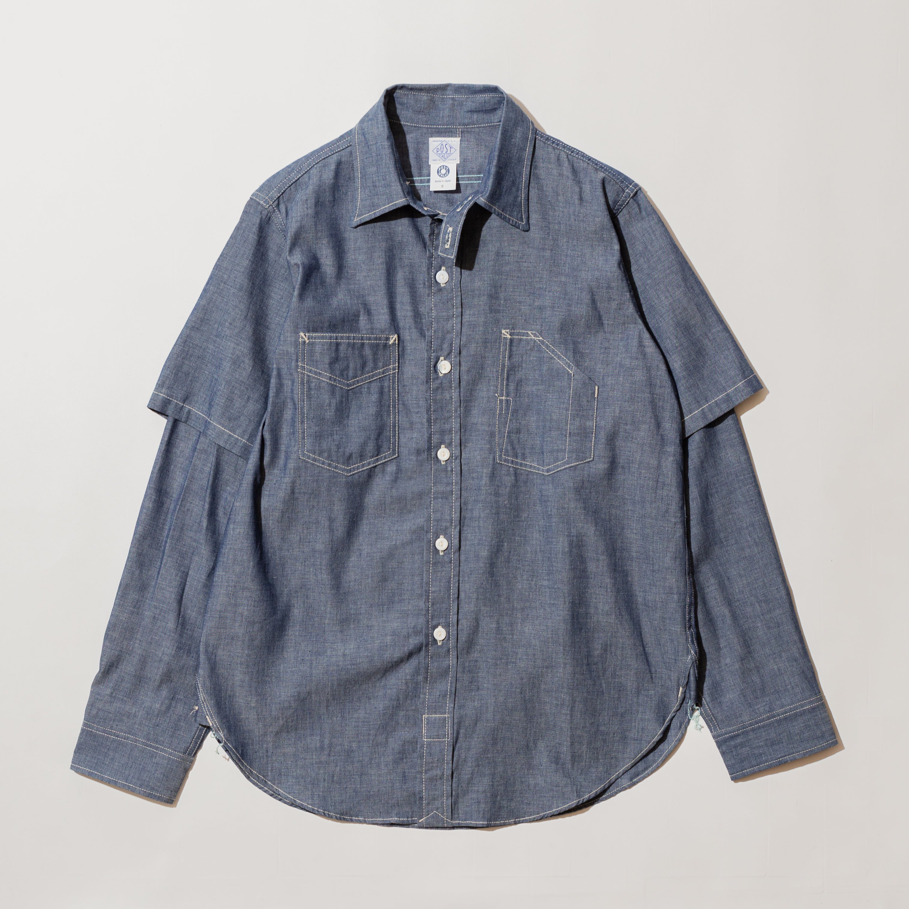 #3201B 1102 shrt-R + Half 11 : chambray indigo