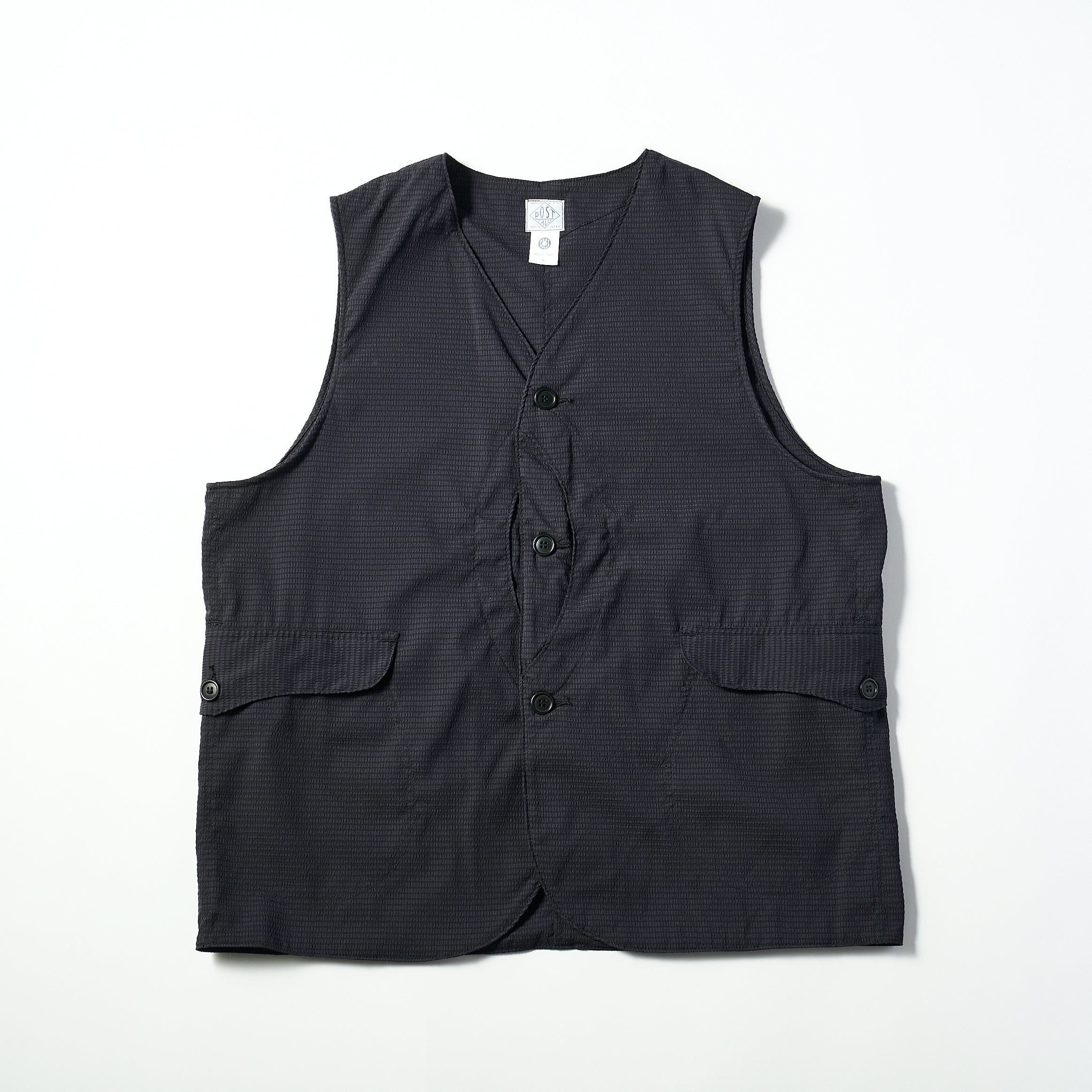 #1512 Royal Traveler PS2 : poly mesh seersucker navy
