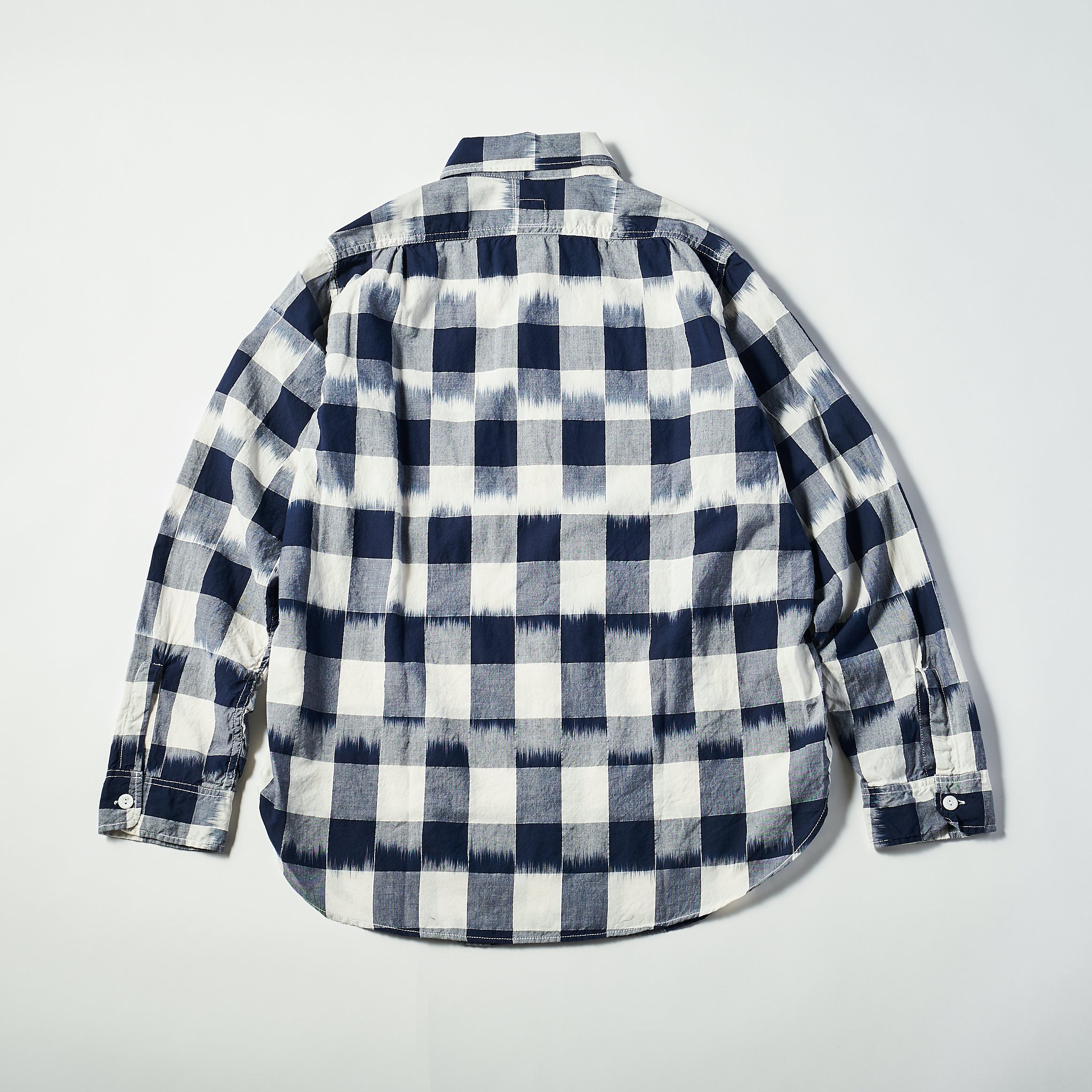 #1256 Cruzer Shirt 2 IB : ikat block check navy/white