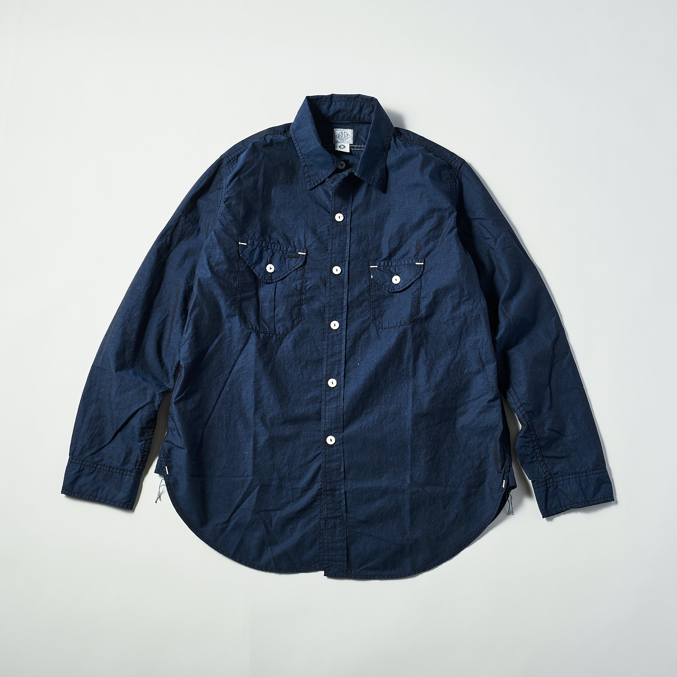 #1256 Cruzer Shirt 2 EE1 : cotton/linen end-on-end dark blue