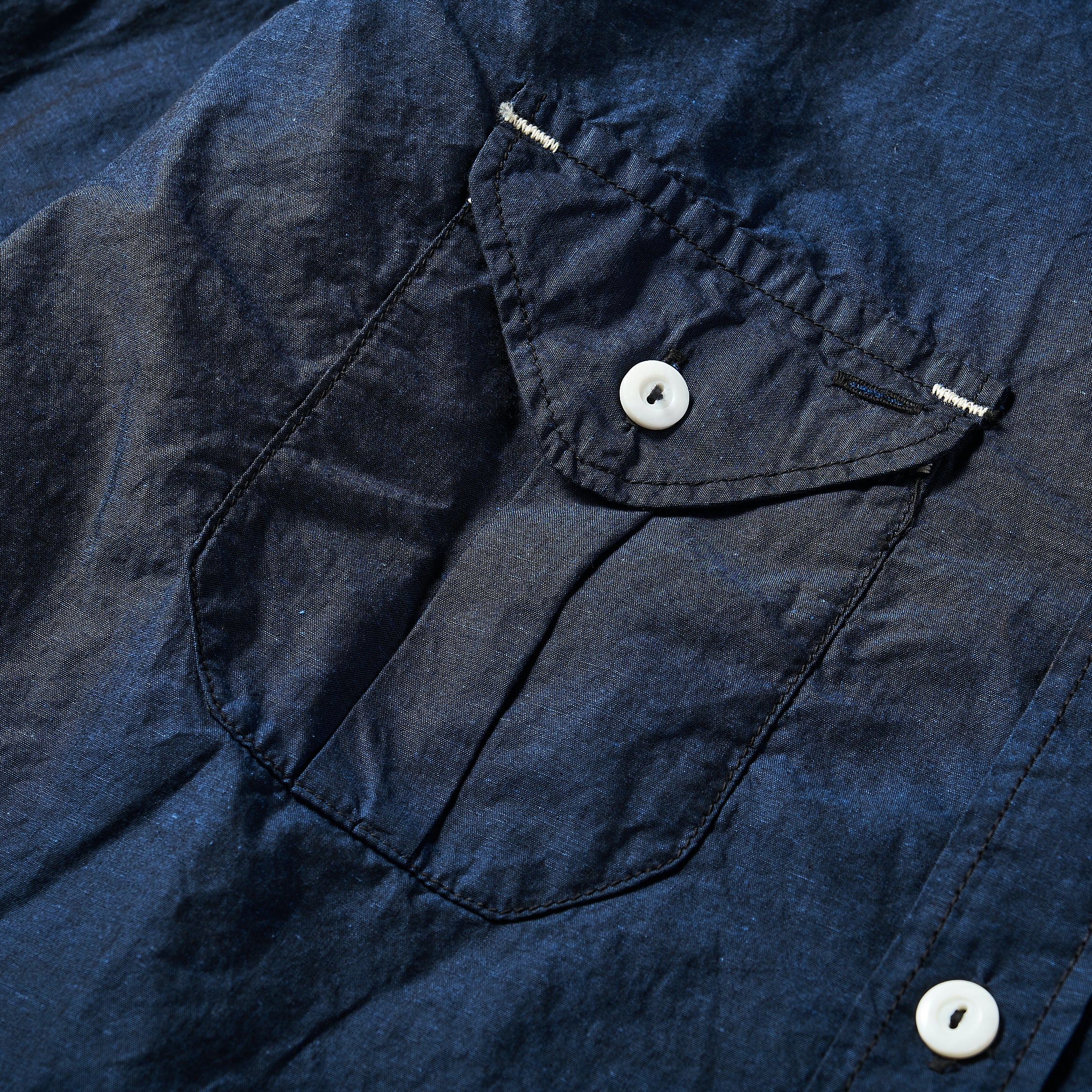 #1256 Cruzer Shirt 2 EE1 : cotton/linen end-on-end dark blue