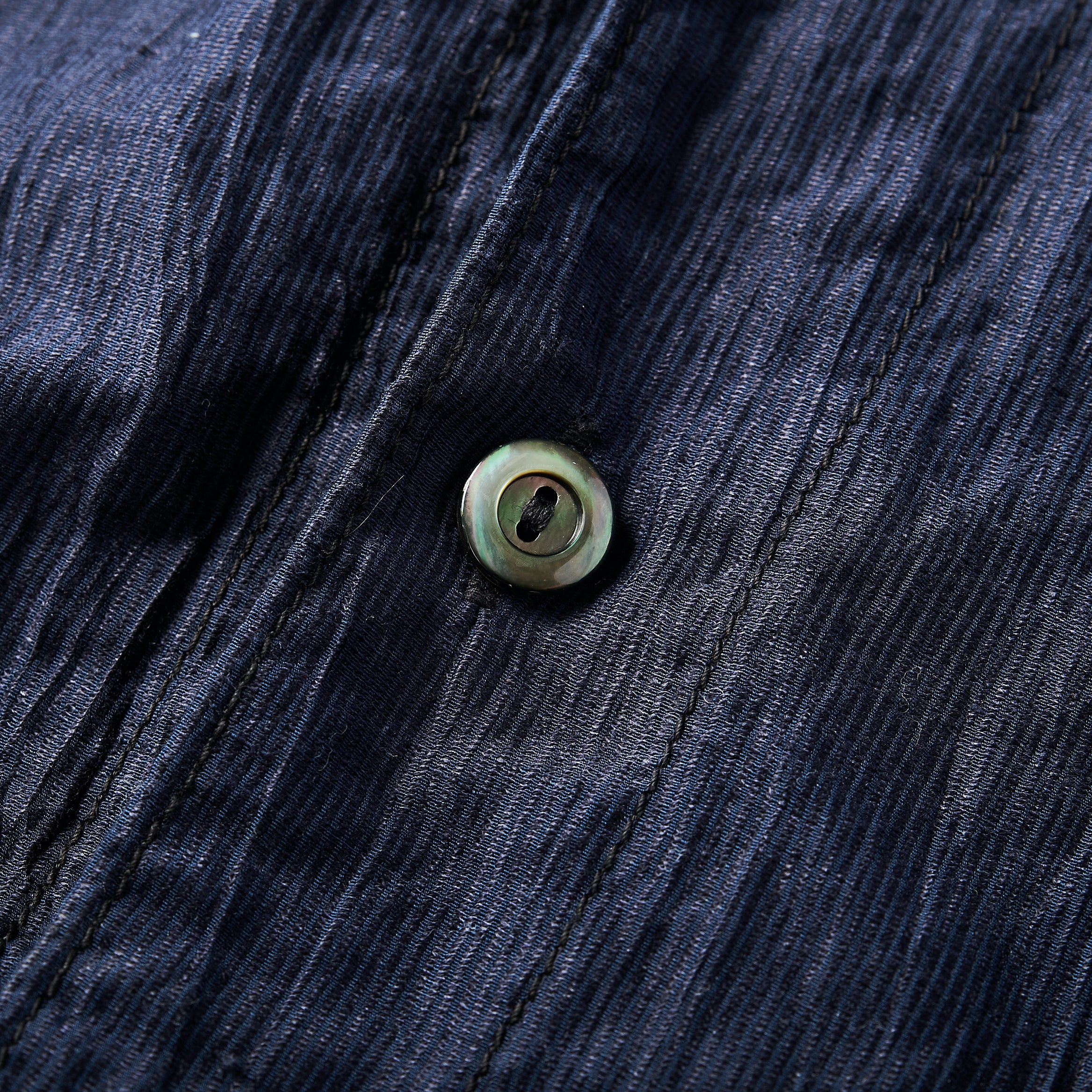 #2219S C-POST DV2 S/S CL2 : crinkle linen/cotton navy