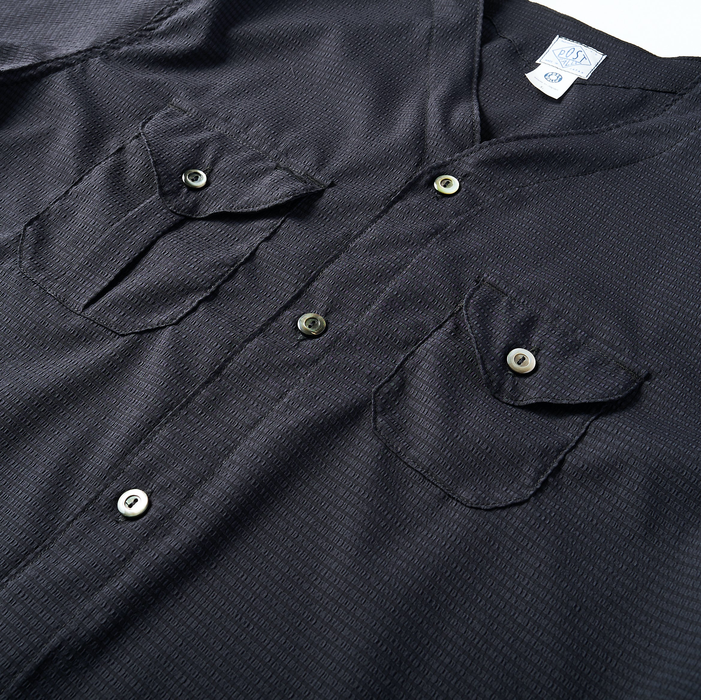 #2219S C-POST DV2 S/S PS2 : poly mesh seersucker navy