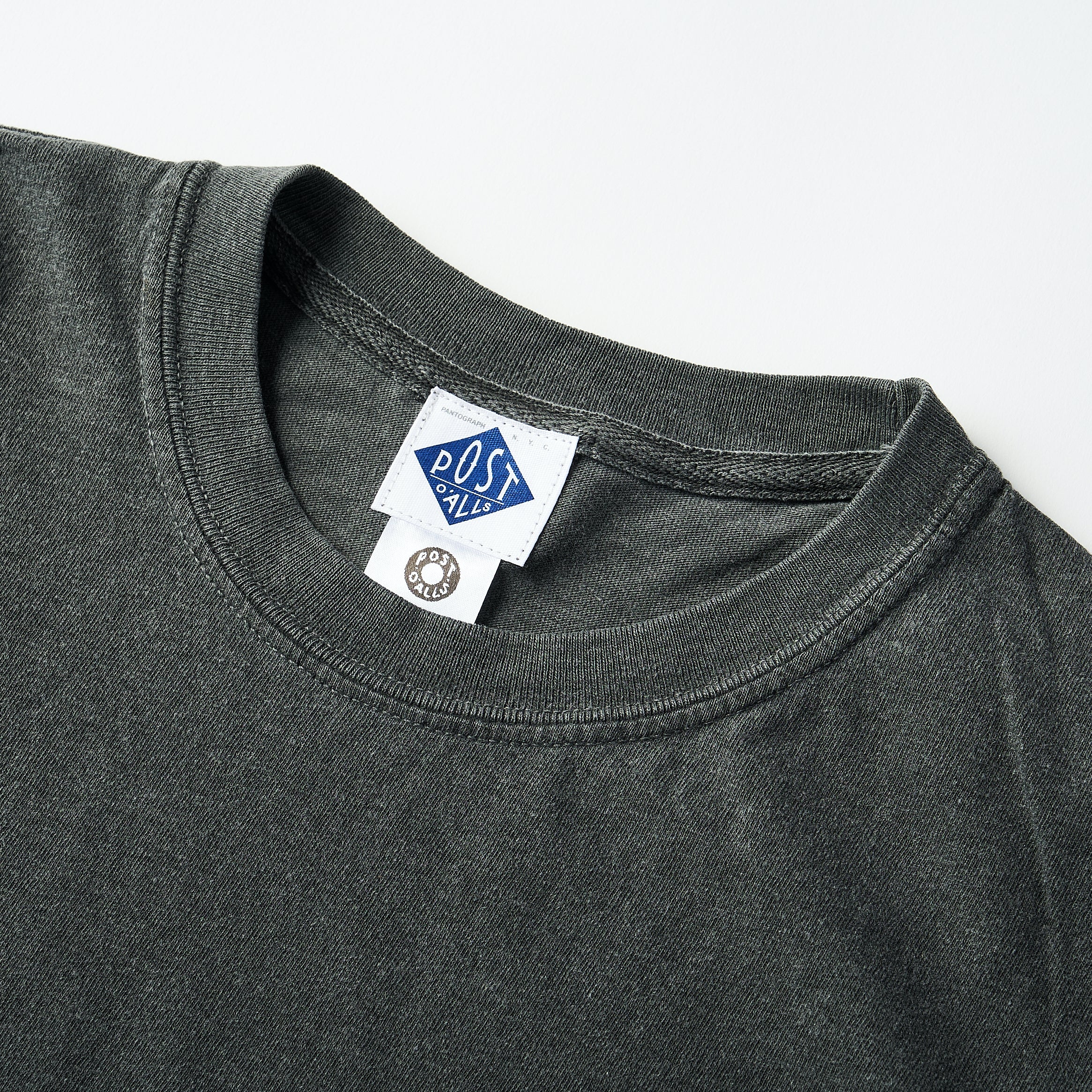 #3005 ESS pocket Tee B2 : pigment dyed cotton jersey charcoal x white