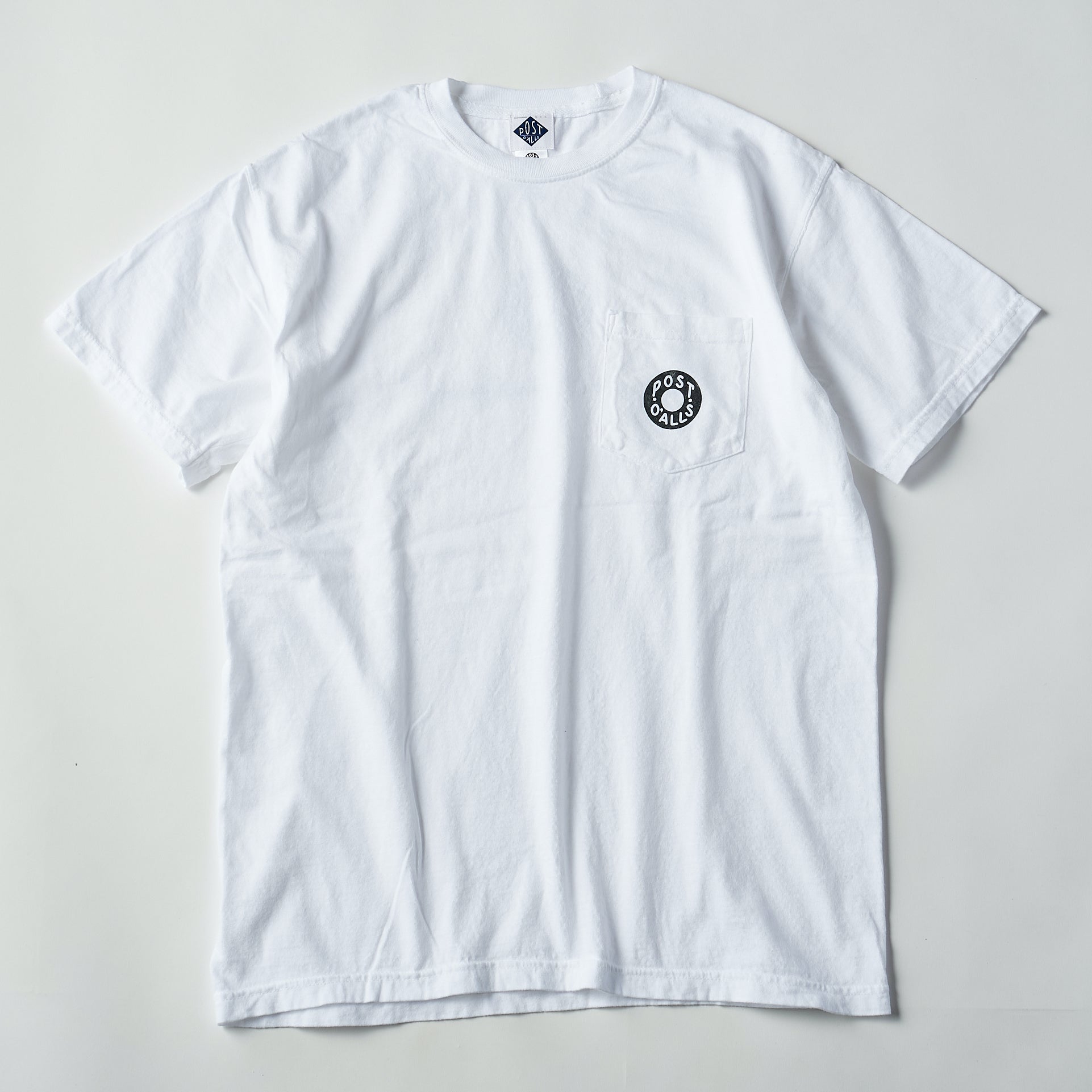 #3005 ESS pocket Tee B1 : pigment dyed cotton jersey white x grey